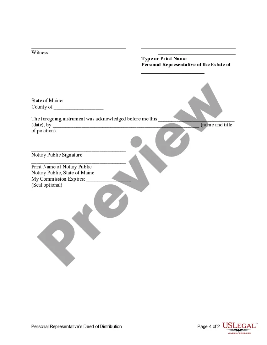 Get Personal Representative's Deed of Distribution Preview Personal Representative's Deed of Distribution