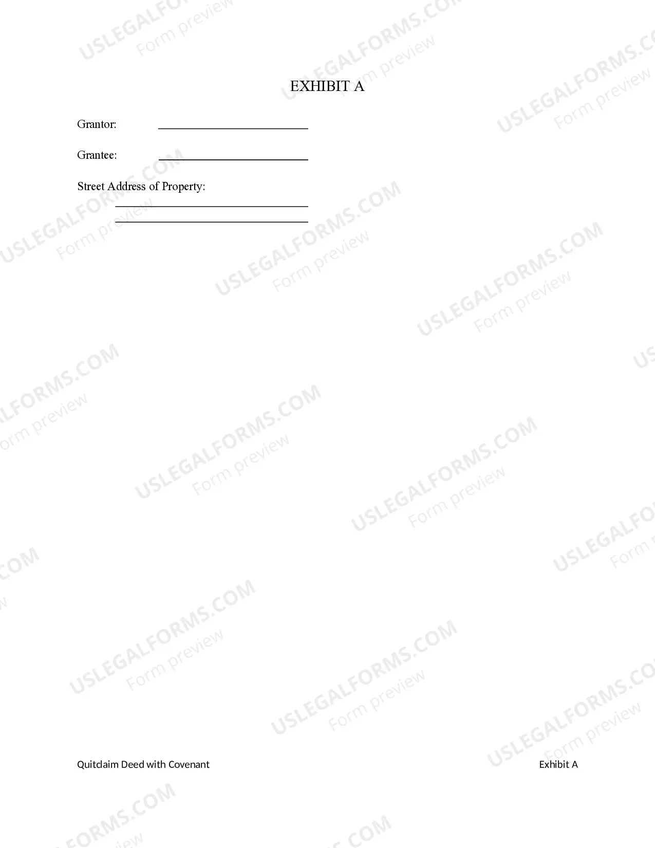 Preview Quitclaim Deed with Covenant - Individual to Individual