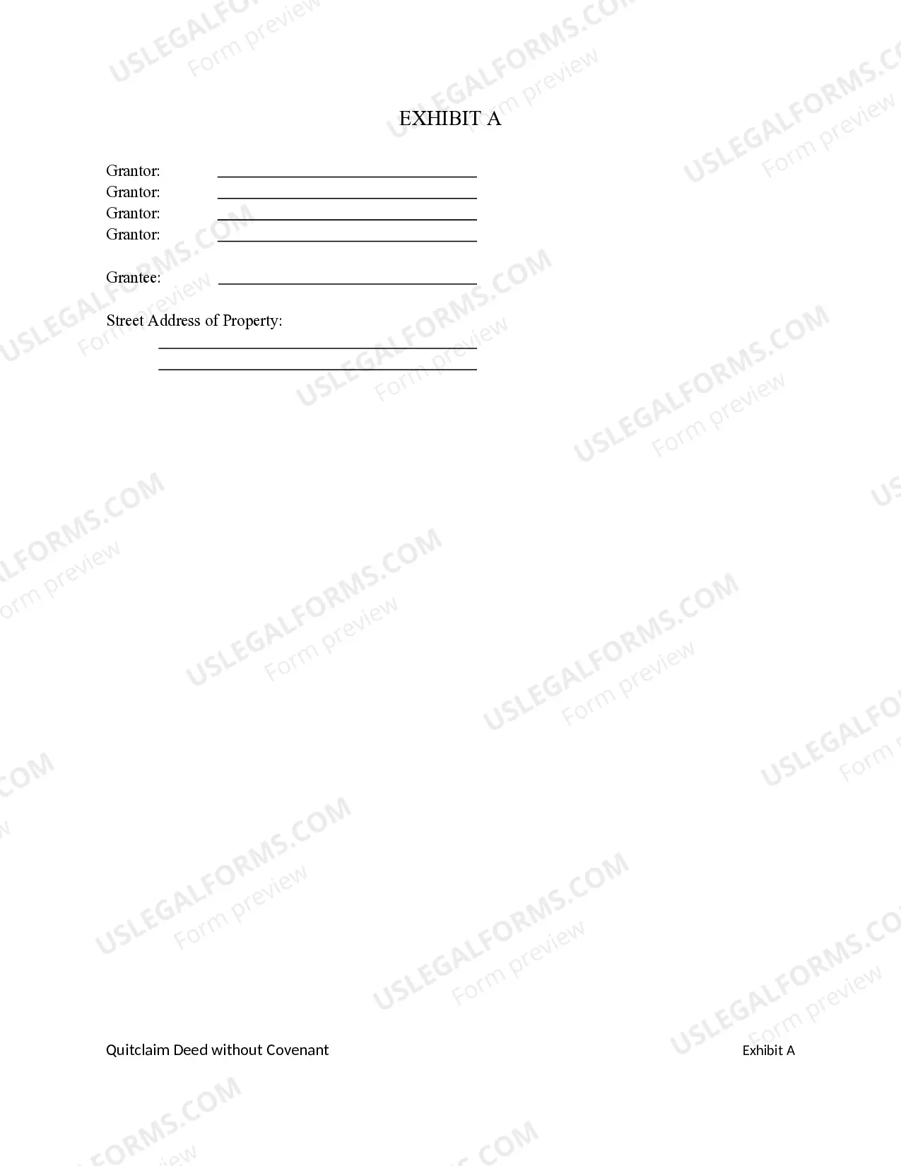 Preview Quitclaim Deed from Four Grantors to One Grantee