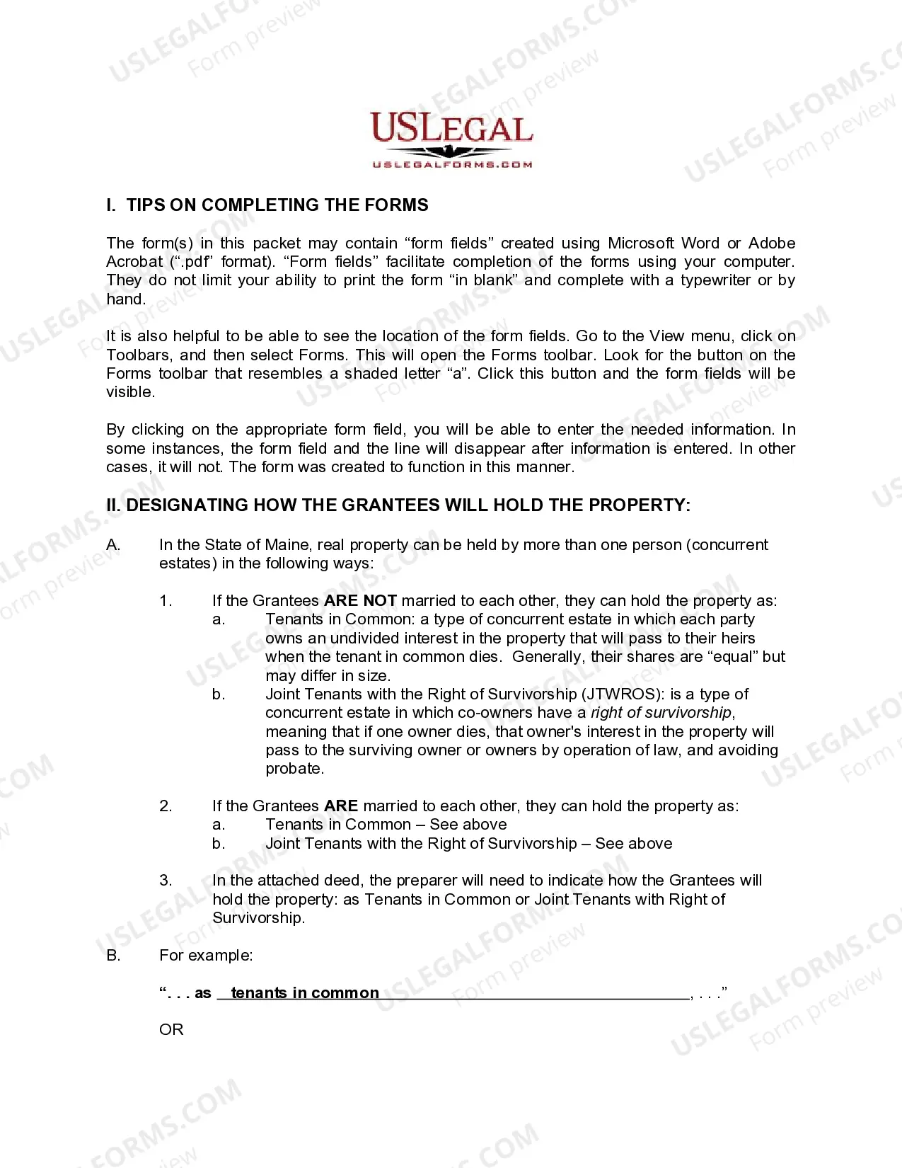 Preview Warranty Deed - Individual to Three Individuals