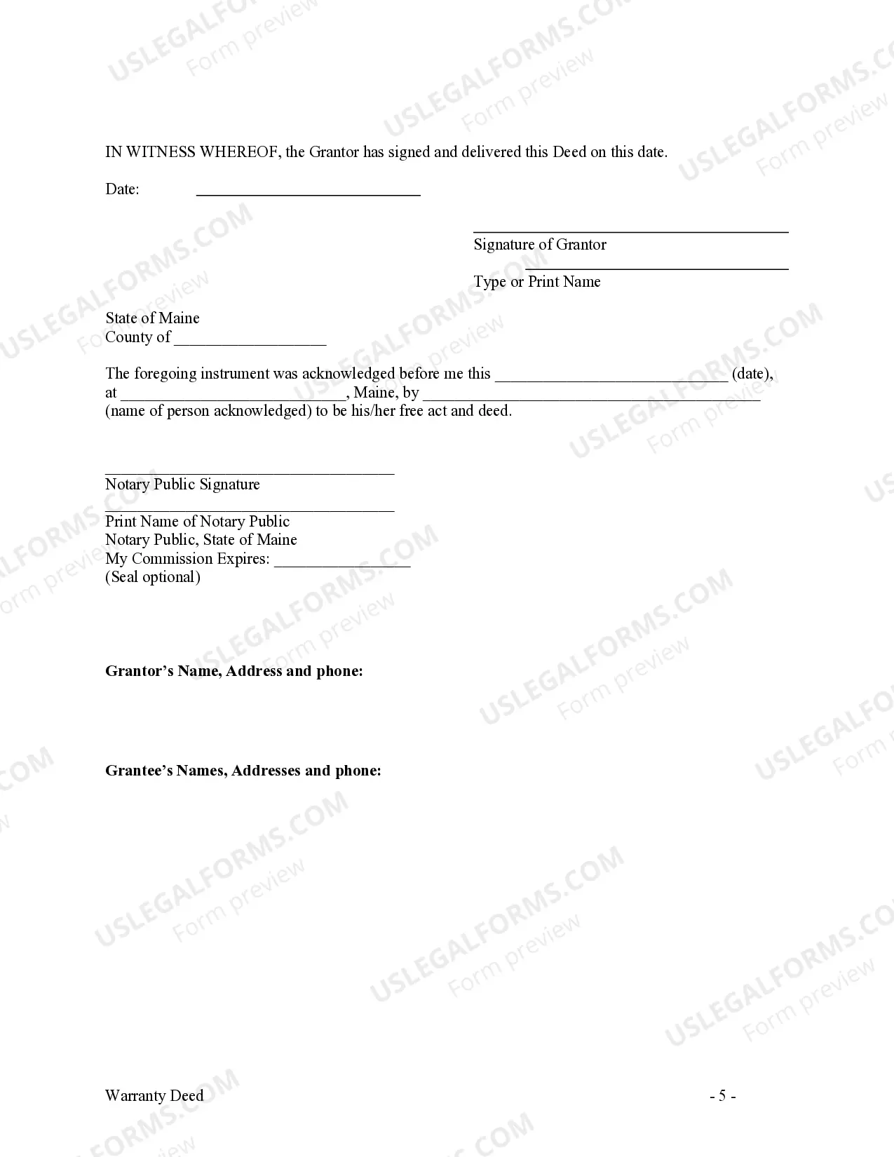 Preview Warranty Deed - Individual to Three Individuals