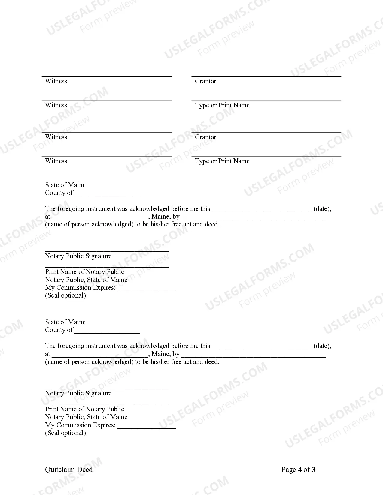 Preview Quitclaim Deed - Husband and Wife to Two Individuals