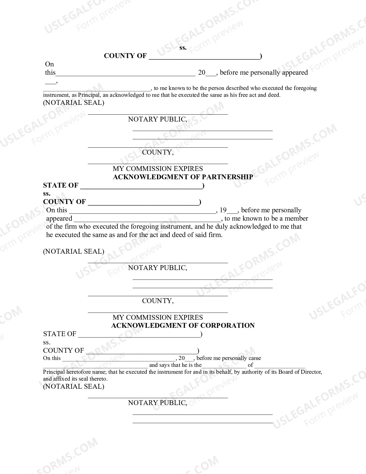 Preview Uniform Surety Bond (USB)