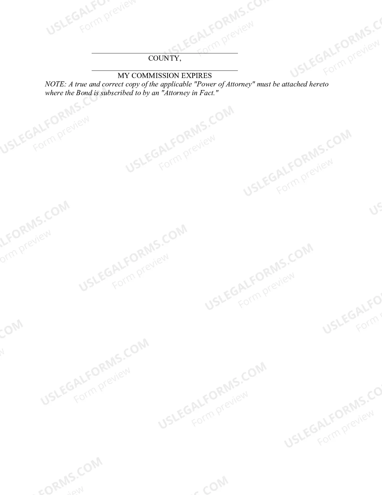 Preview Uniform Surety Bond (USB)