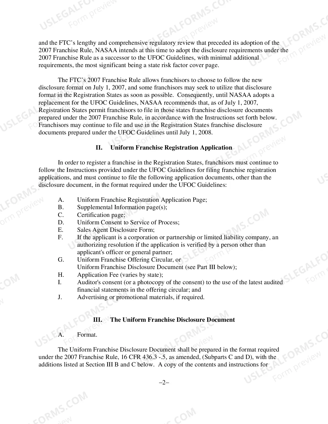 Preview Franchise Registration and Disclosure Guidelines(PDF)