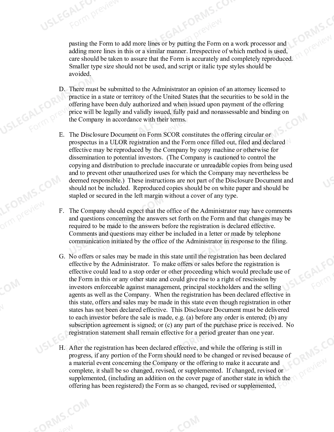 Preview Instructions for Filing Form SCOR