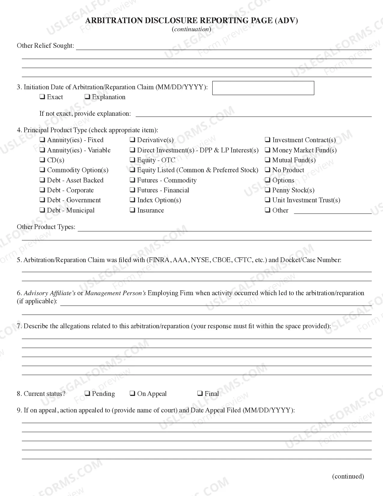 Preview Part 1B (For state registered investment advisers only, revisions implemented October 2012)