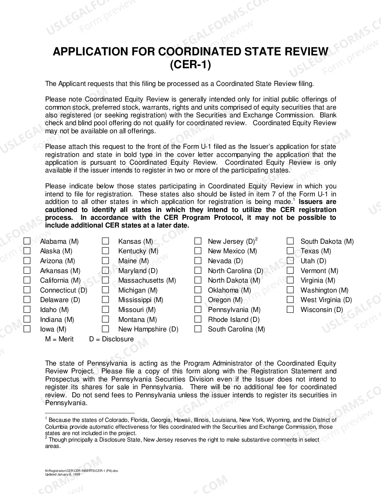 Preview Coordinated Equity Review Form