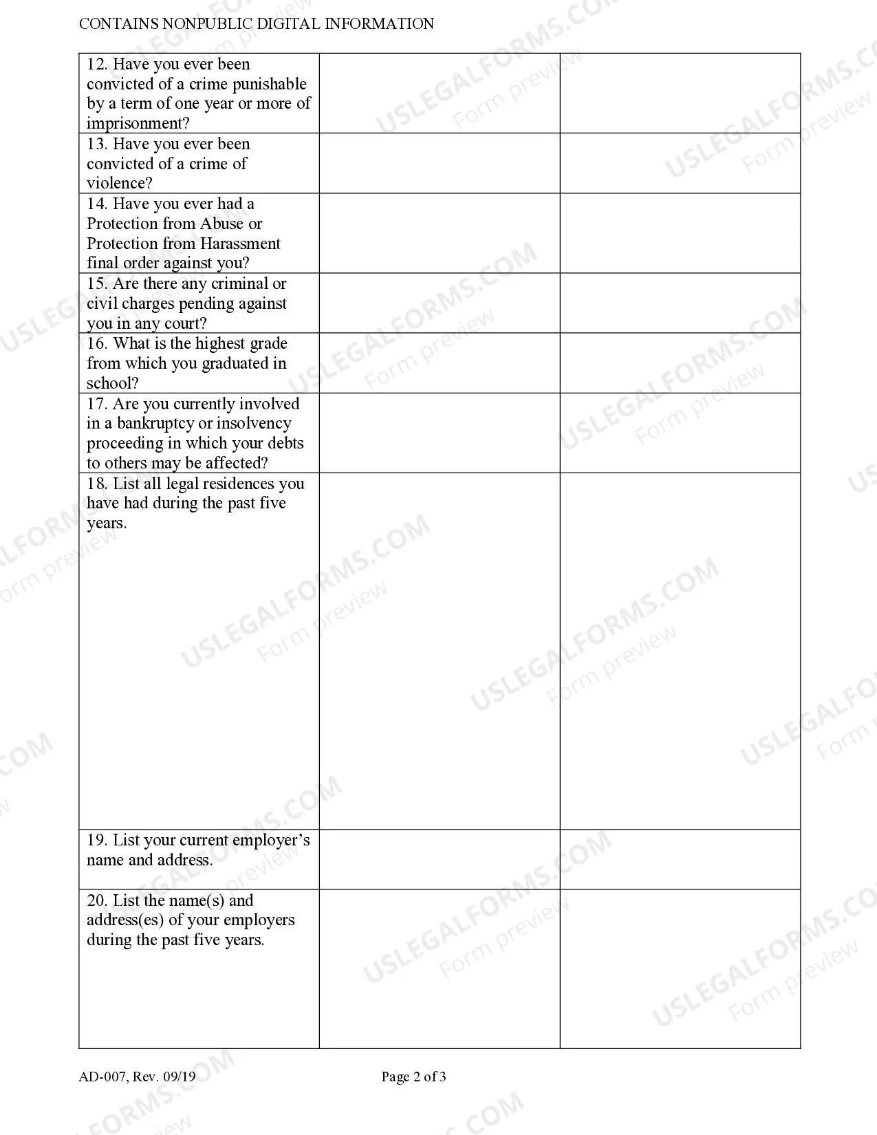 Preview Confidential Statement To Accompany Petition For Adoption