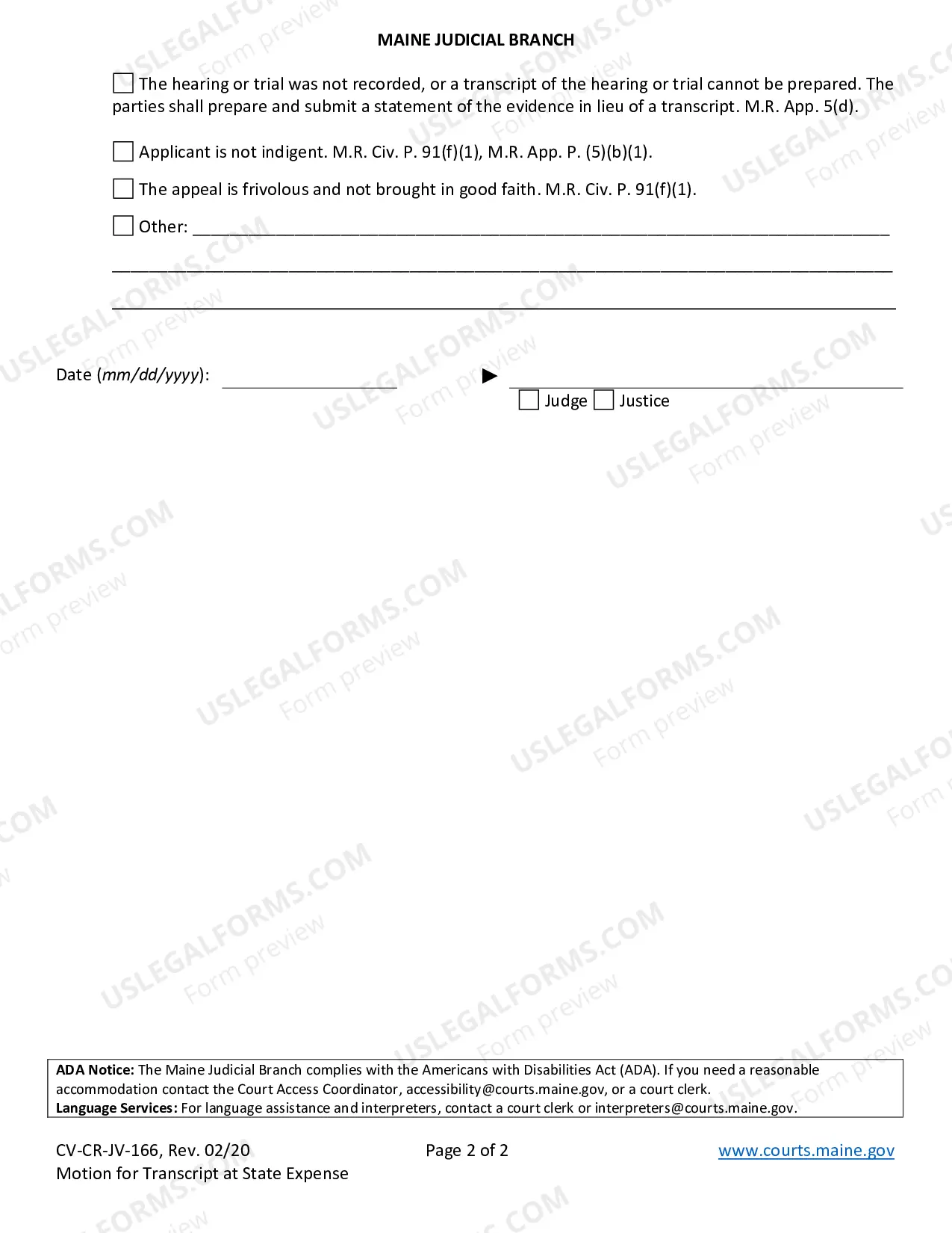 Preview Motion For Transcript At State Expense