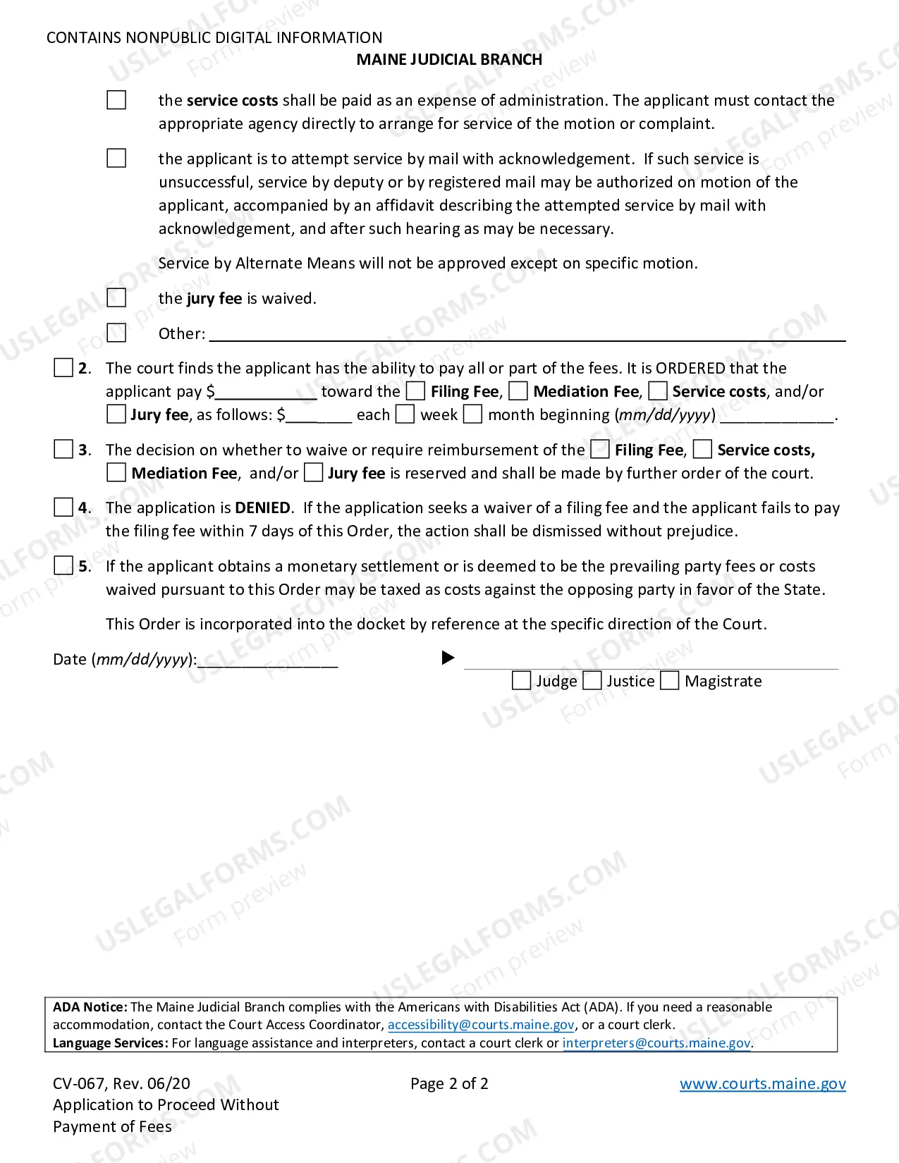 Preview Application To Proceed Without Payment of Fees