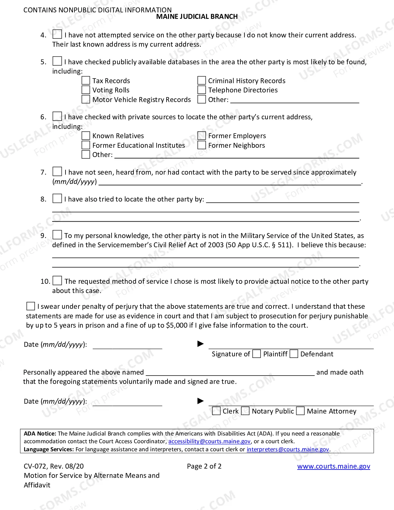 Preview Motion For Service By Publication And Affidavit