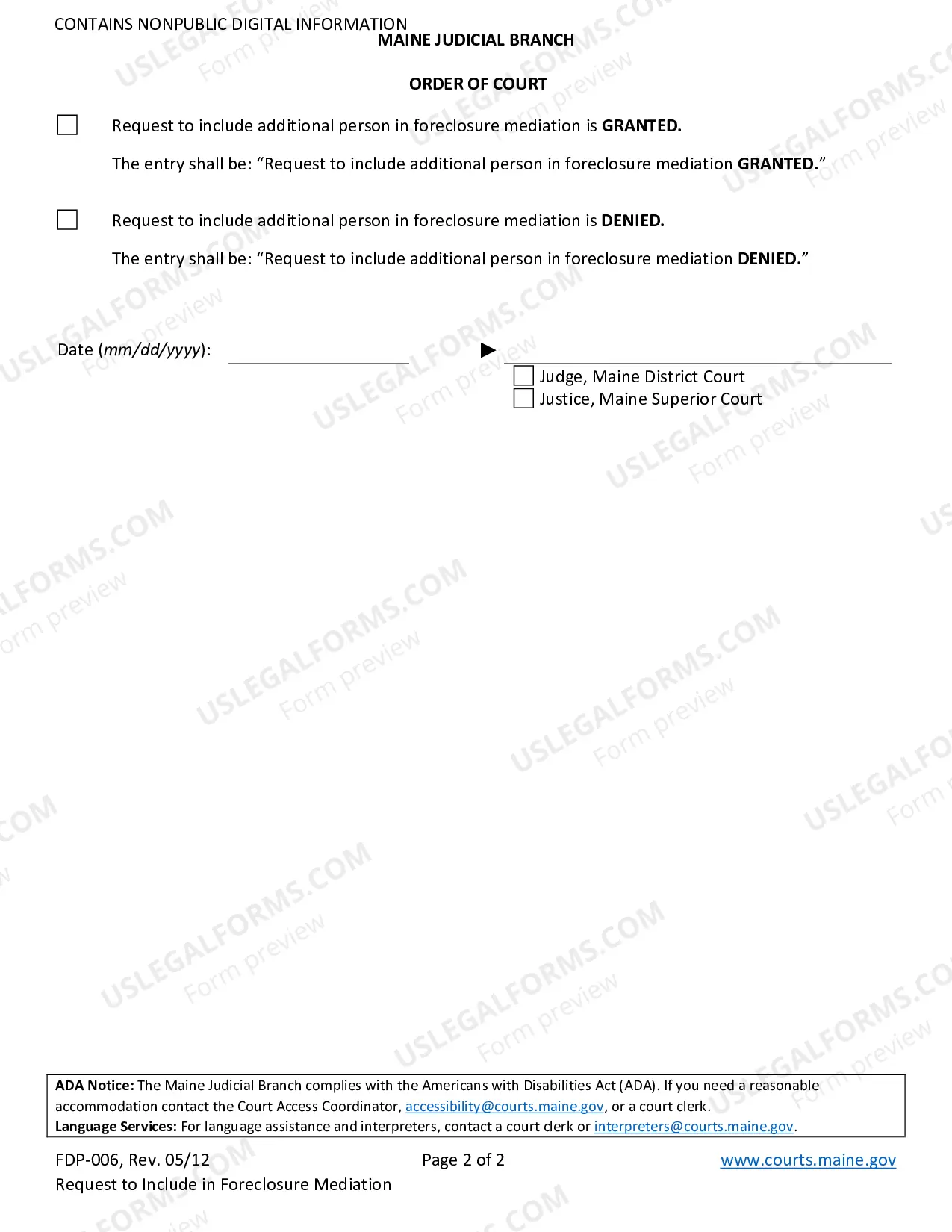 Preview Request To Include In Foreclosure Mediation