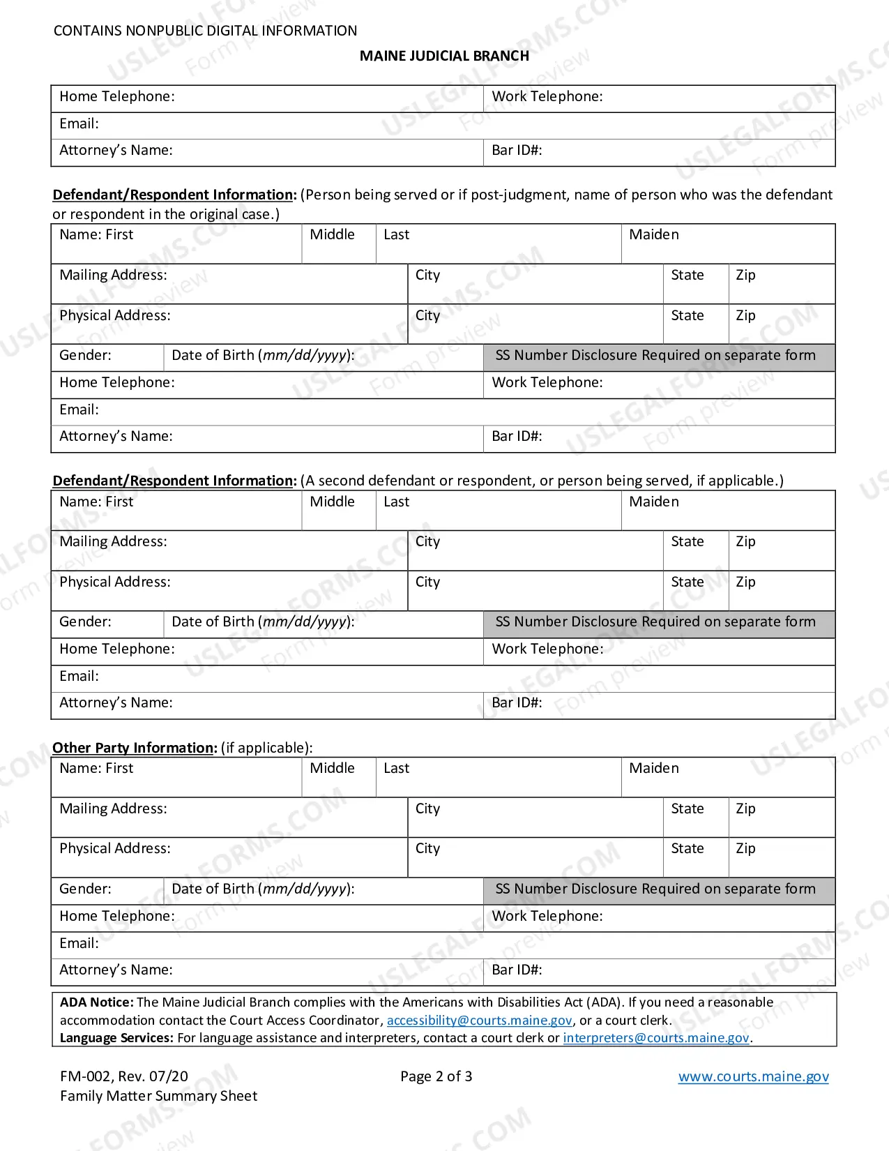 Preview Summary Sheet (Must be filed with Adoption/Guardianship/Name Change Petitions)