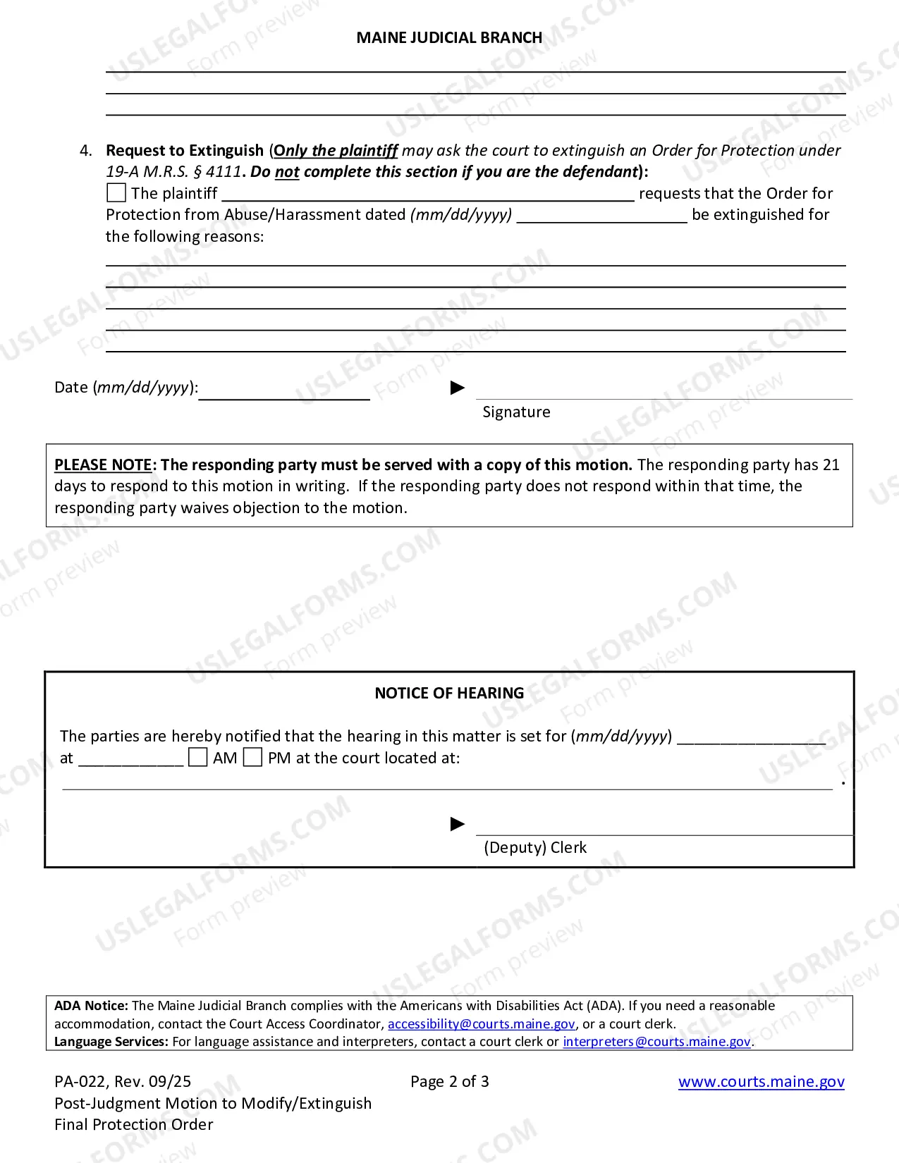 Preview Plaintiffs Post Judgment Motion (Modify-Terminate)