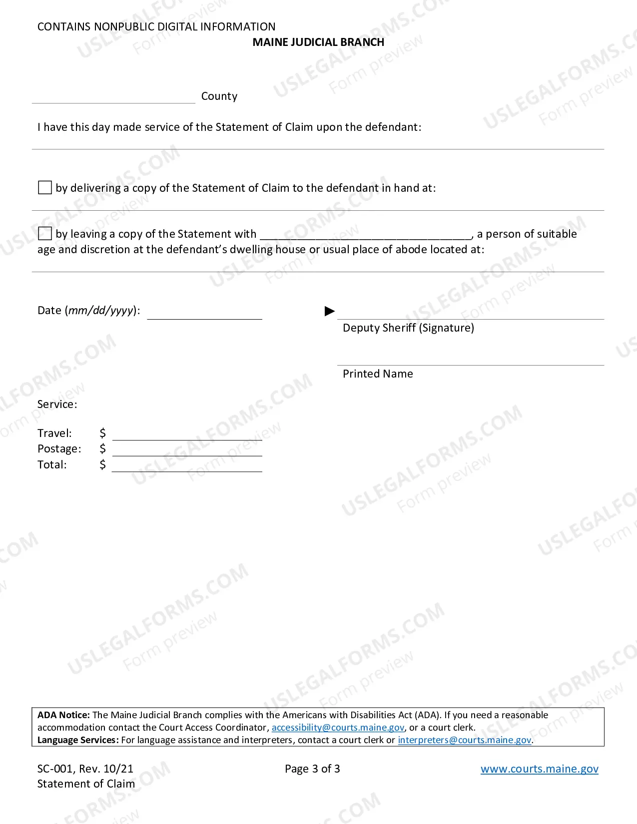 Preview Statement of Claim