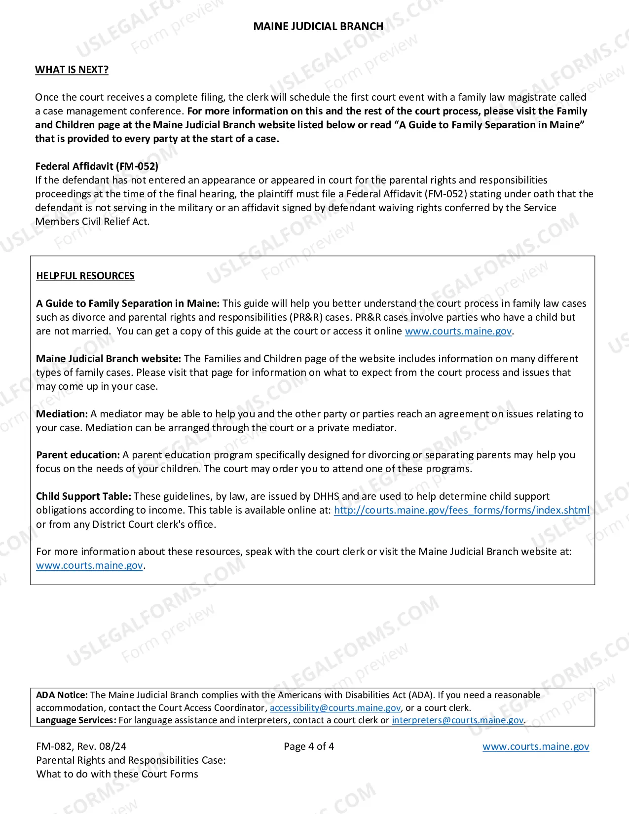 Preview Parentage, Parental Rights and Responsibilities Case: What to do with these Court Forms