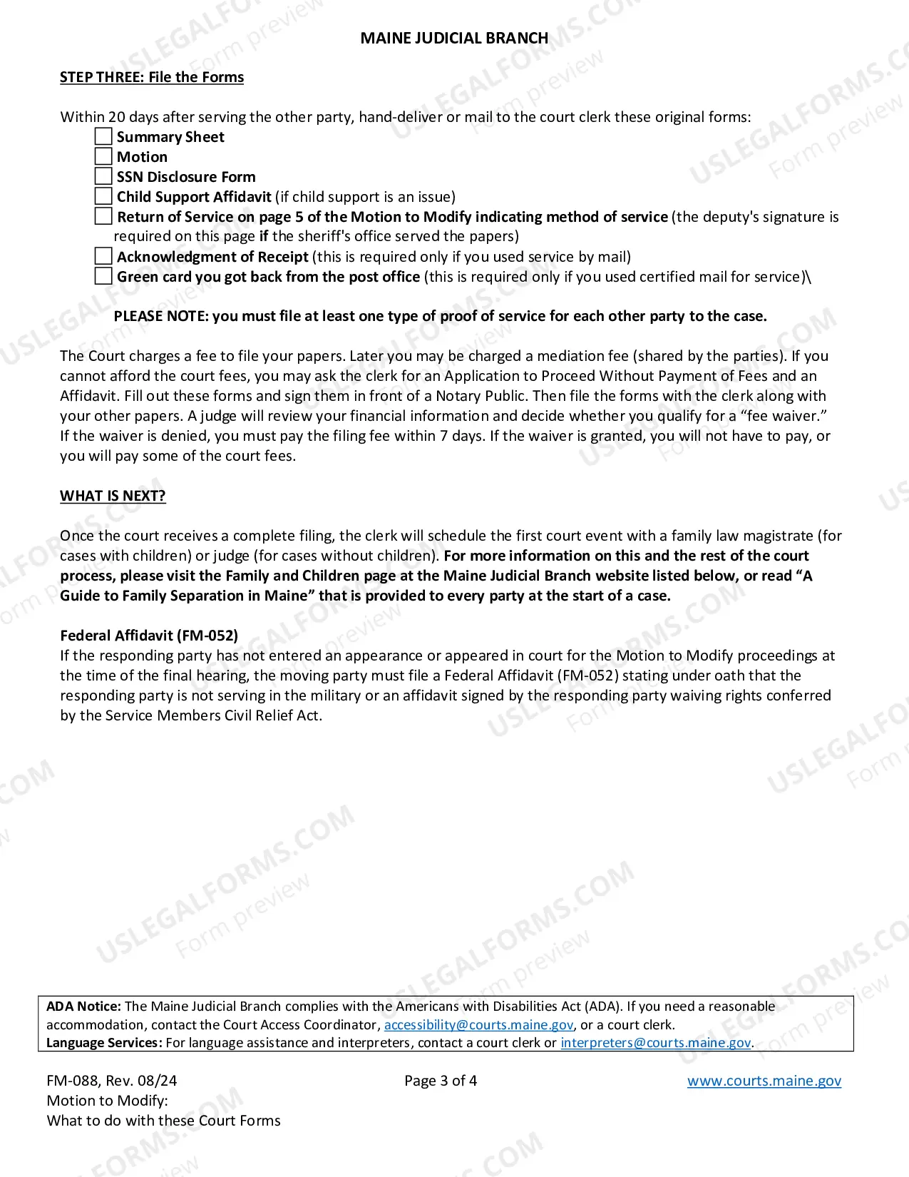 Preview Info Regarding Motion Modify