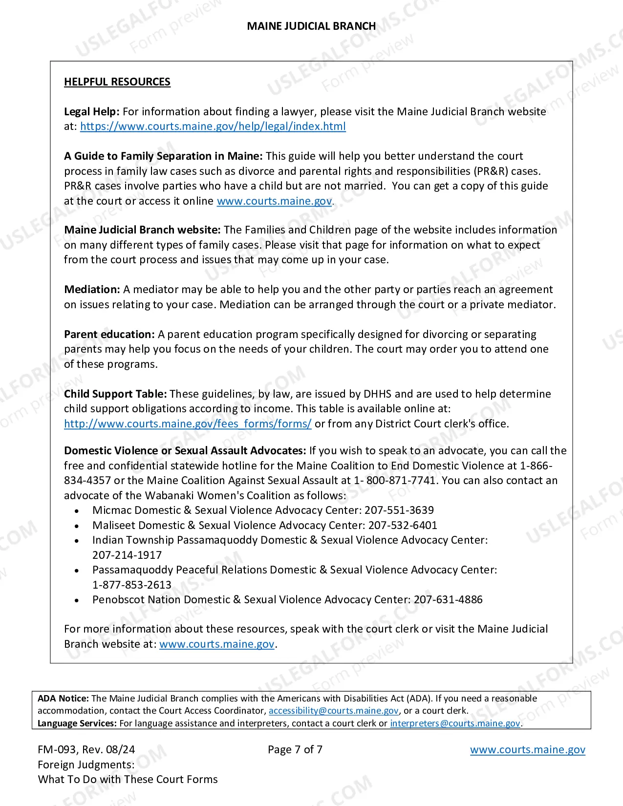 Preview Foreign Judgments Pamphlet