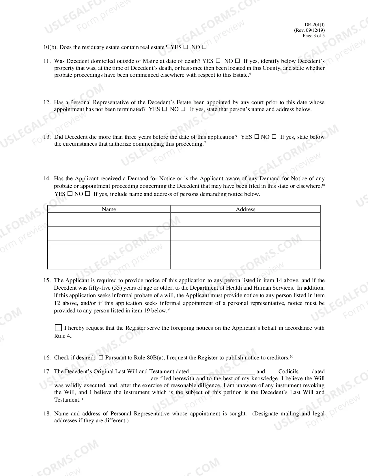 Preview Testate (With A Will) Application