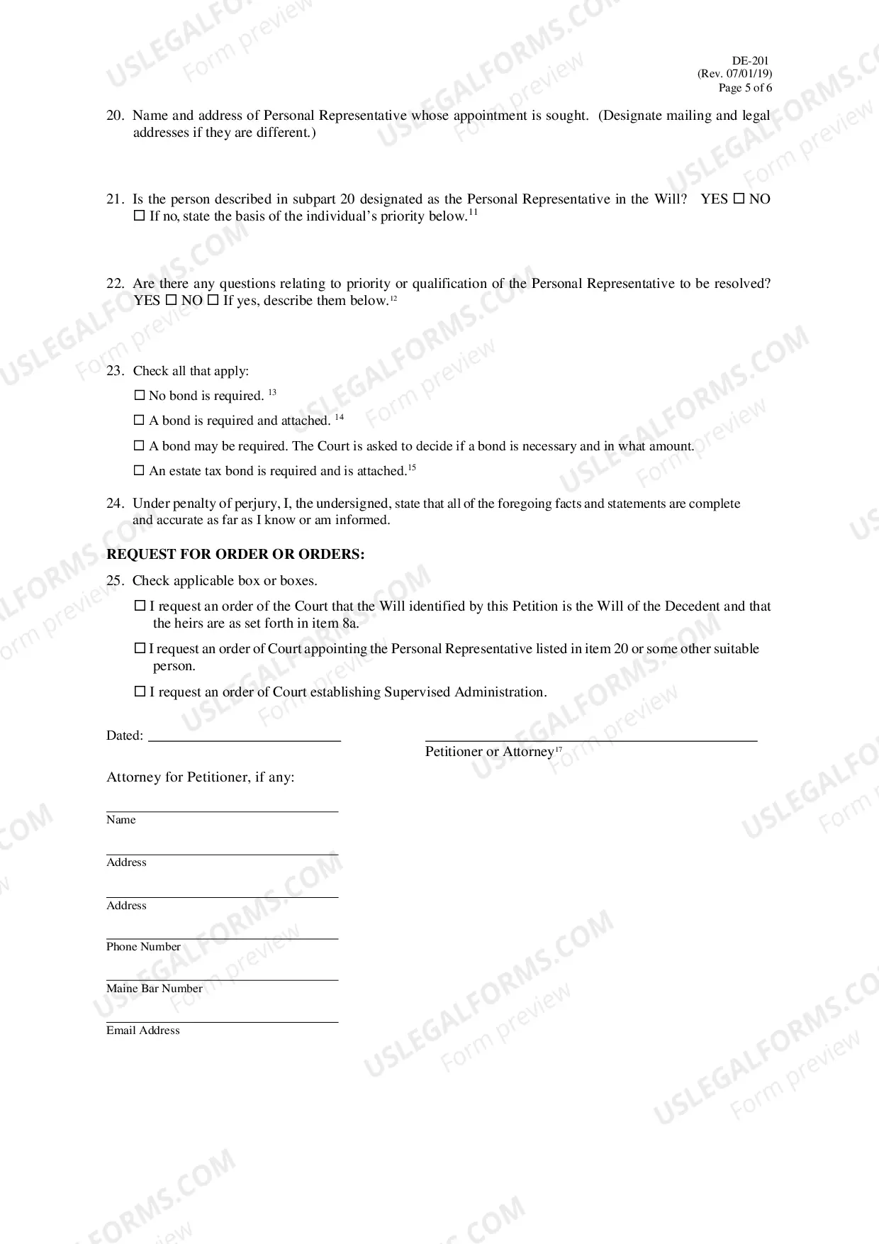 Preview Testate Petition