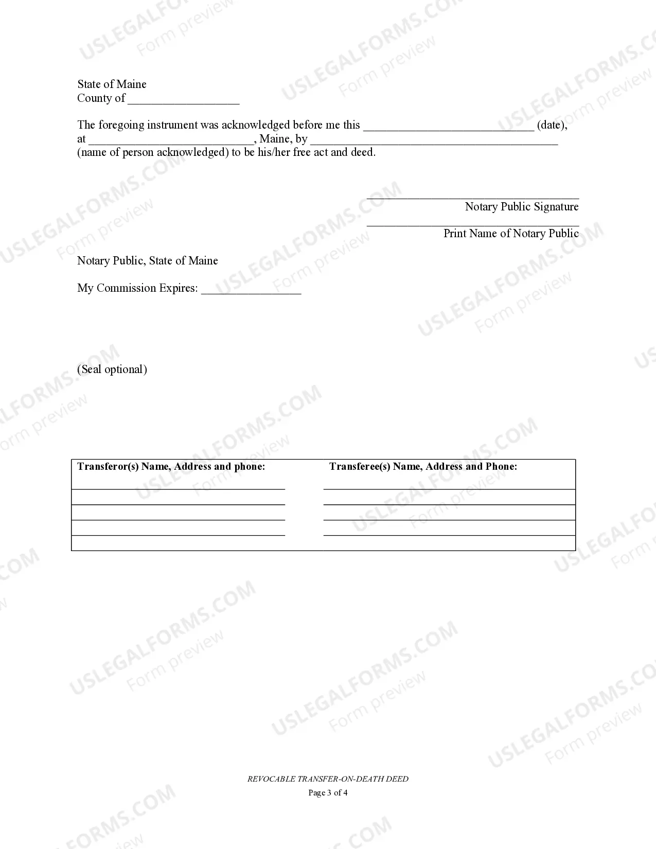 Preview Transfer on Death Deed or TOD - Beneficiary Deed for Individual to Individual