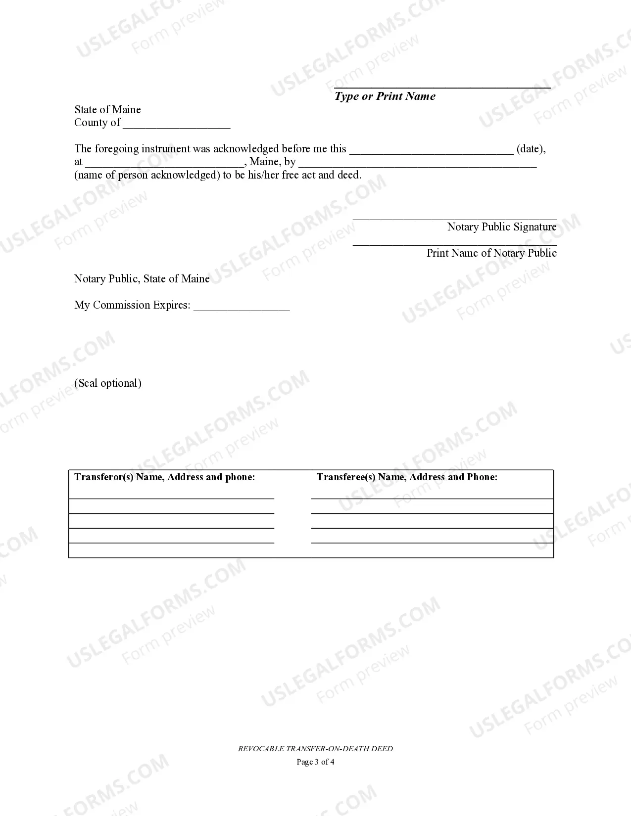 Preview Transfer on Death Deed or TOD - Beneficiary Deed for Individual to Two Individuals