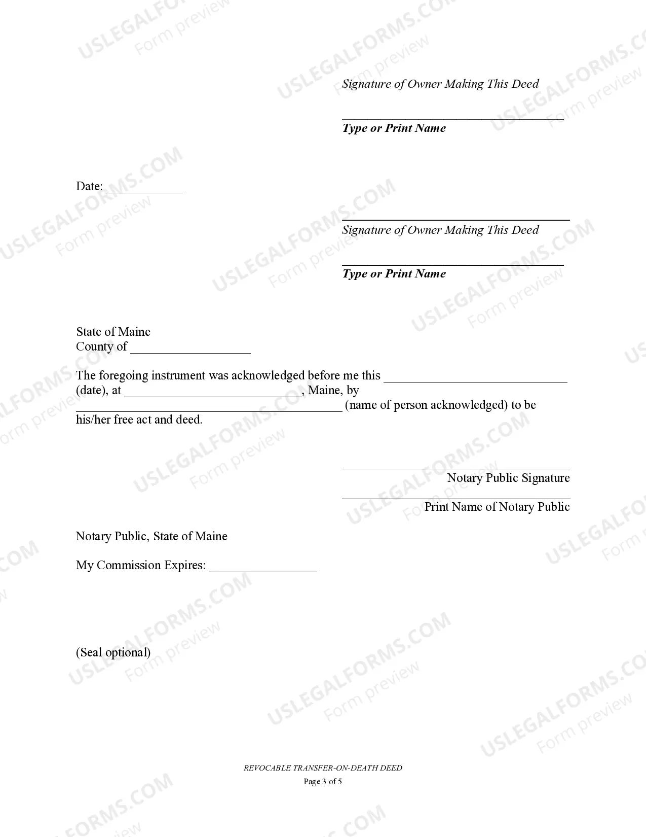 Preview Transfer on Death Deed or TOD - Beneficiary Deed for Two Individuals to One Individual