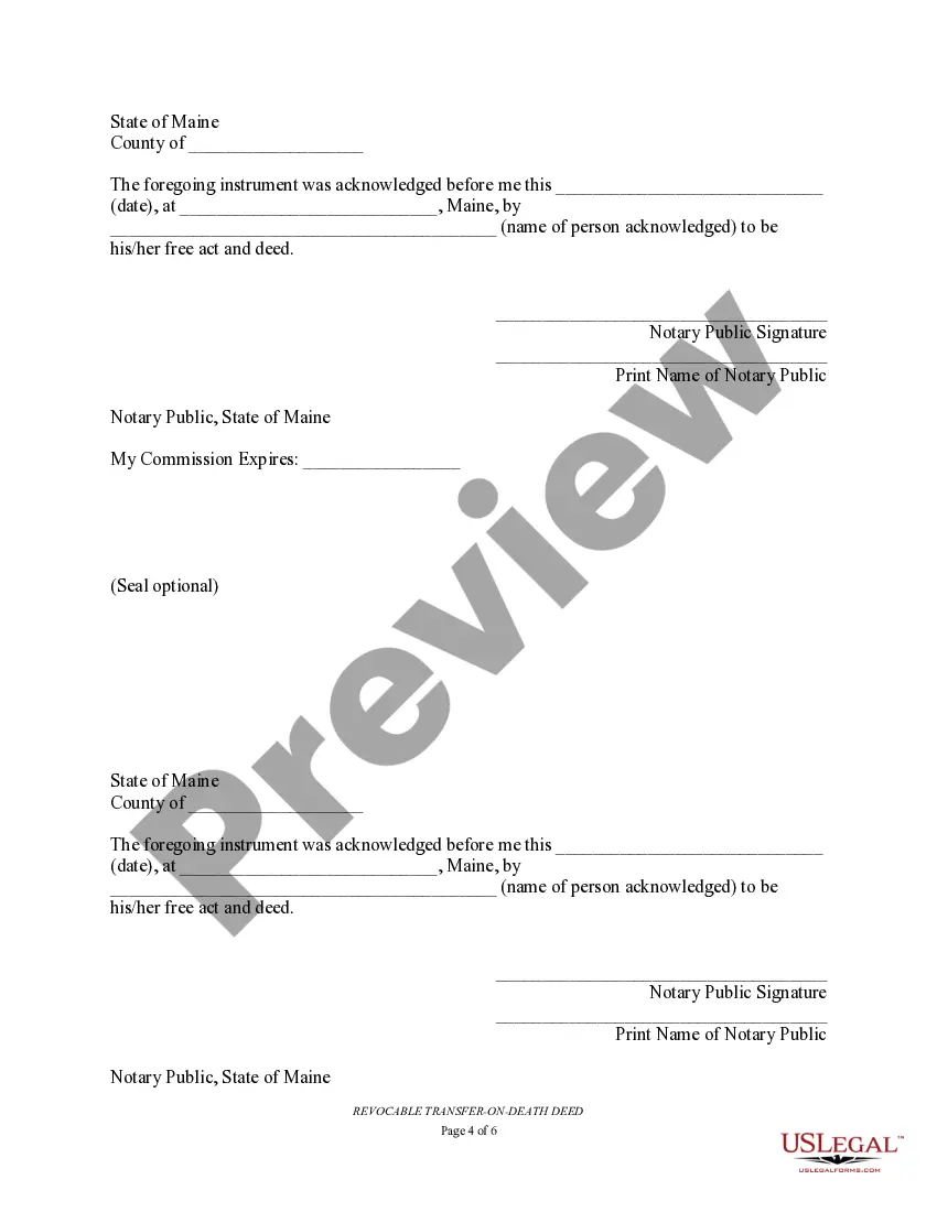 Preview Transfer on Death Deed or TOD - Beneficiary Deed for Two Individuals to Two Individuals