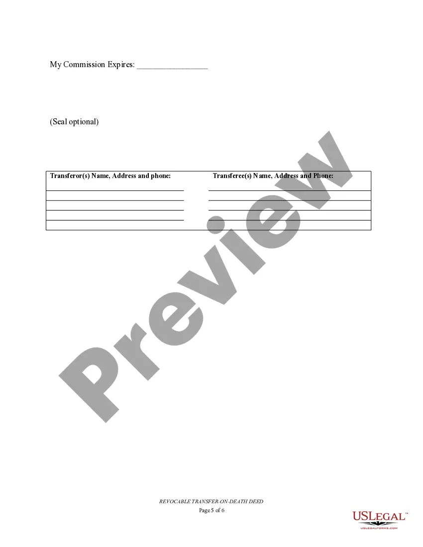 Preview Transfer on Death Deed or TOD - Beneficiary Deed for Two Individuals to Two Individuals