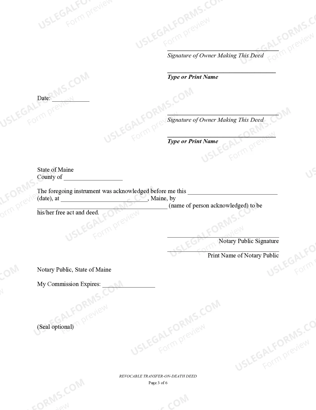 Preview Transfer on Death Deed or TOD - Beneficiary Deed for Two Individuals to Business Entity
