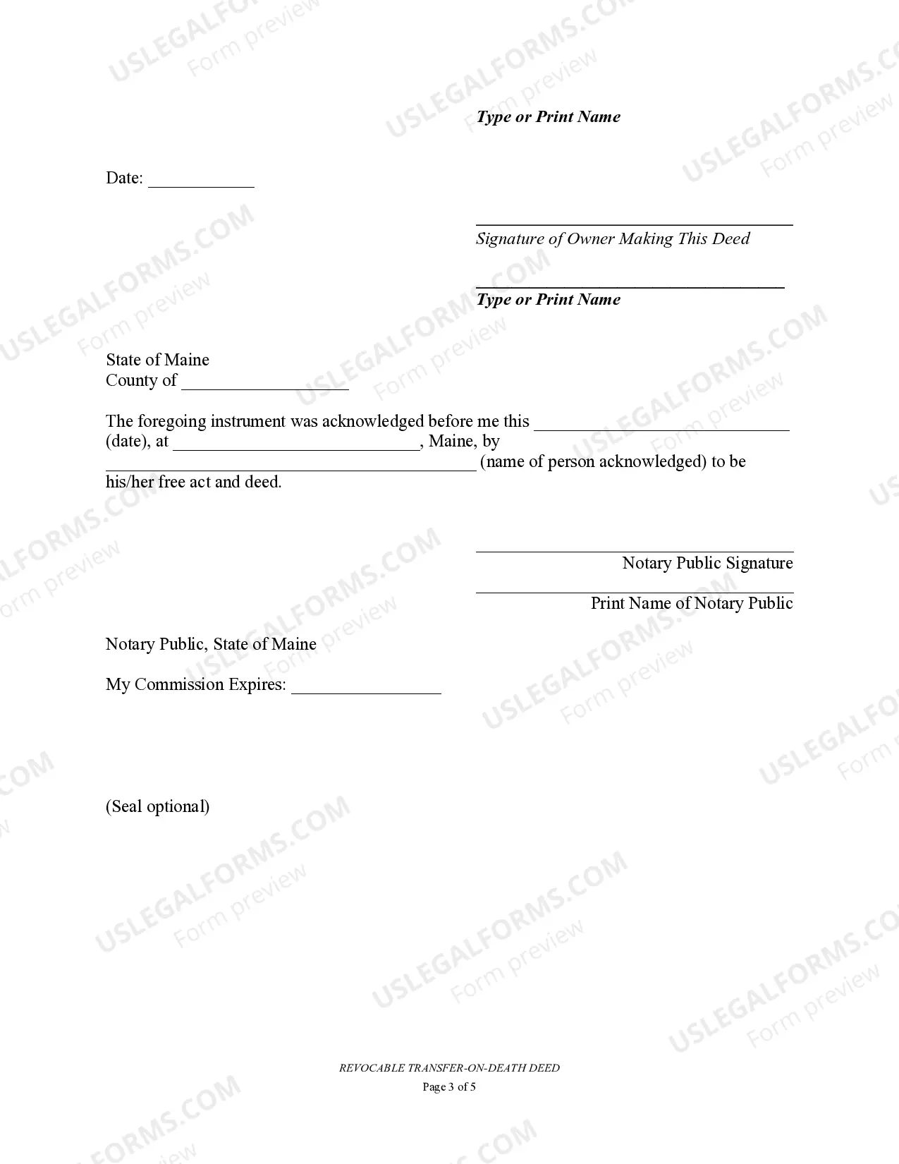 Preview Transfer on Death Deed or TOD - Beneficiary Deed for Two Married Individuals to a Trust