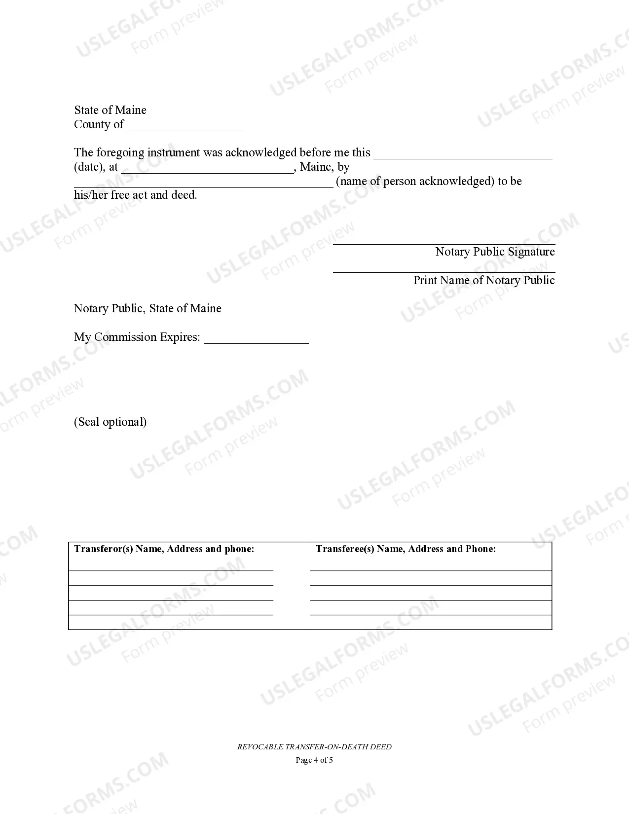 Preview Transfer on Death Deed or TOD - Beneficiary Deed for Two Individuals to Multiple Individuals