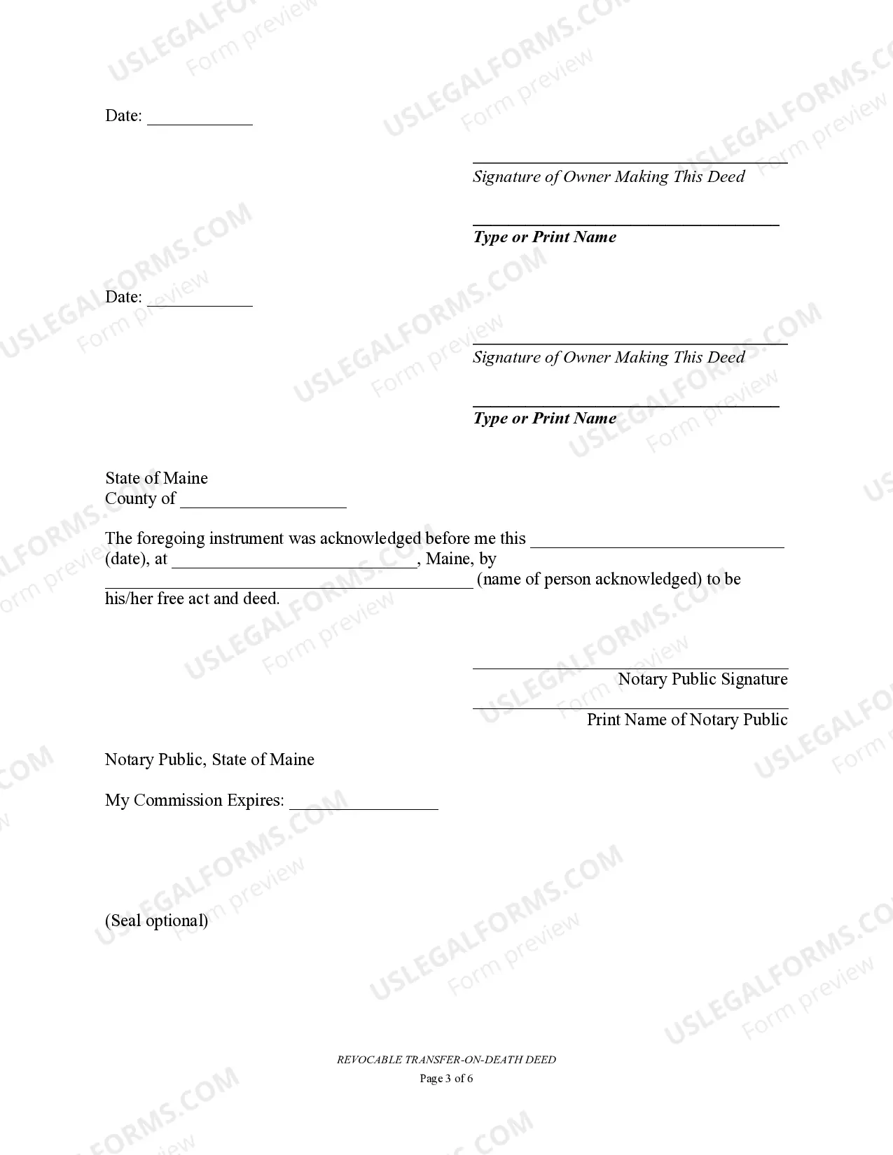 Preview Transfer on Death Deed or TOD - Beneficiary Deed for Two Individuals to a Trust