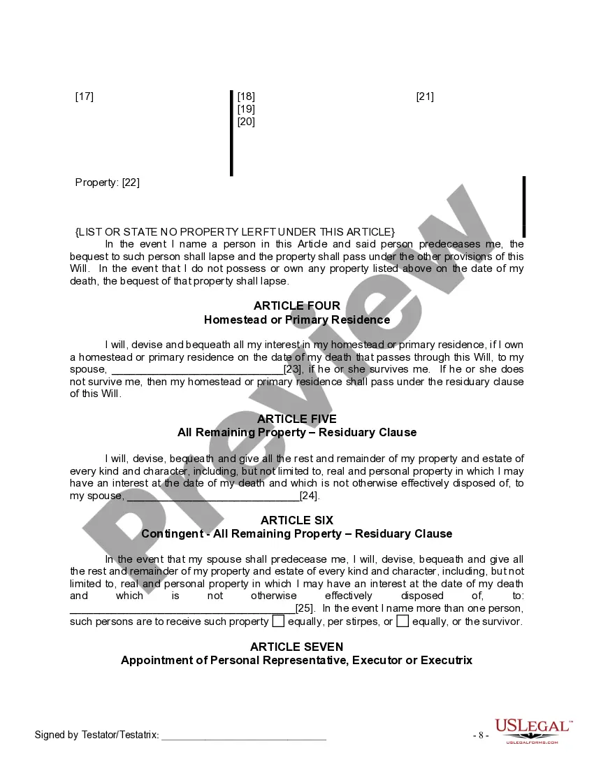 Preview Mutual Wills package with Last Wills and Testaments for Married Couple with No Children
