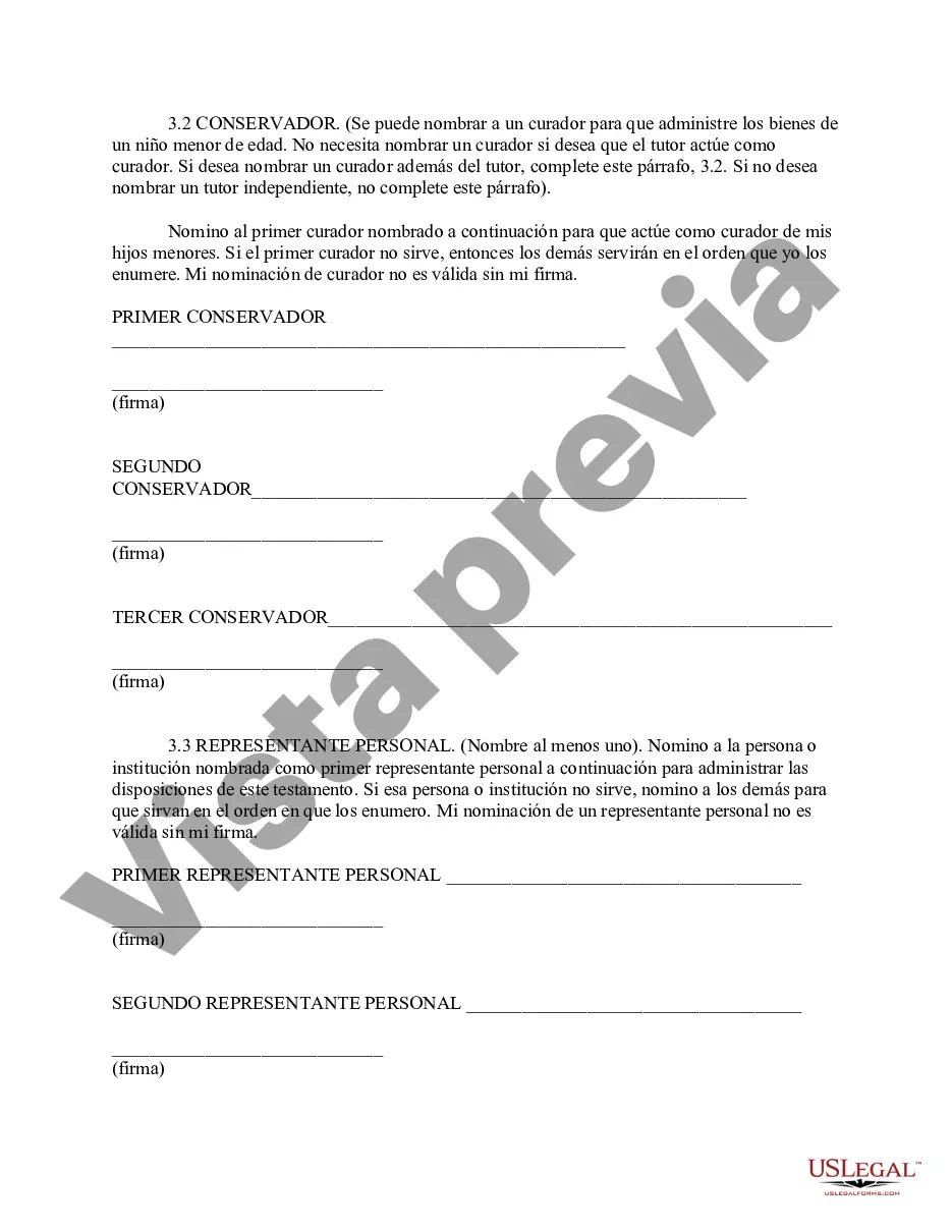 Preview Formulario de testamento estatutario de Maine