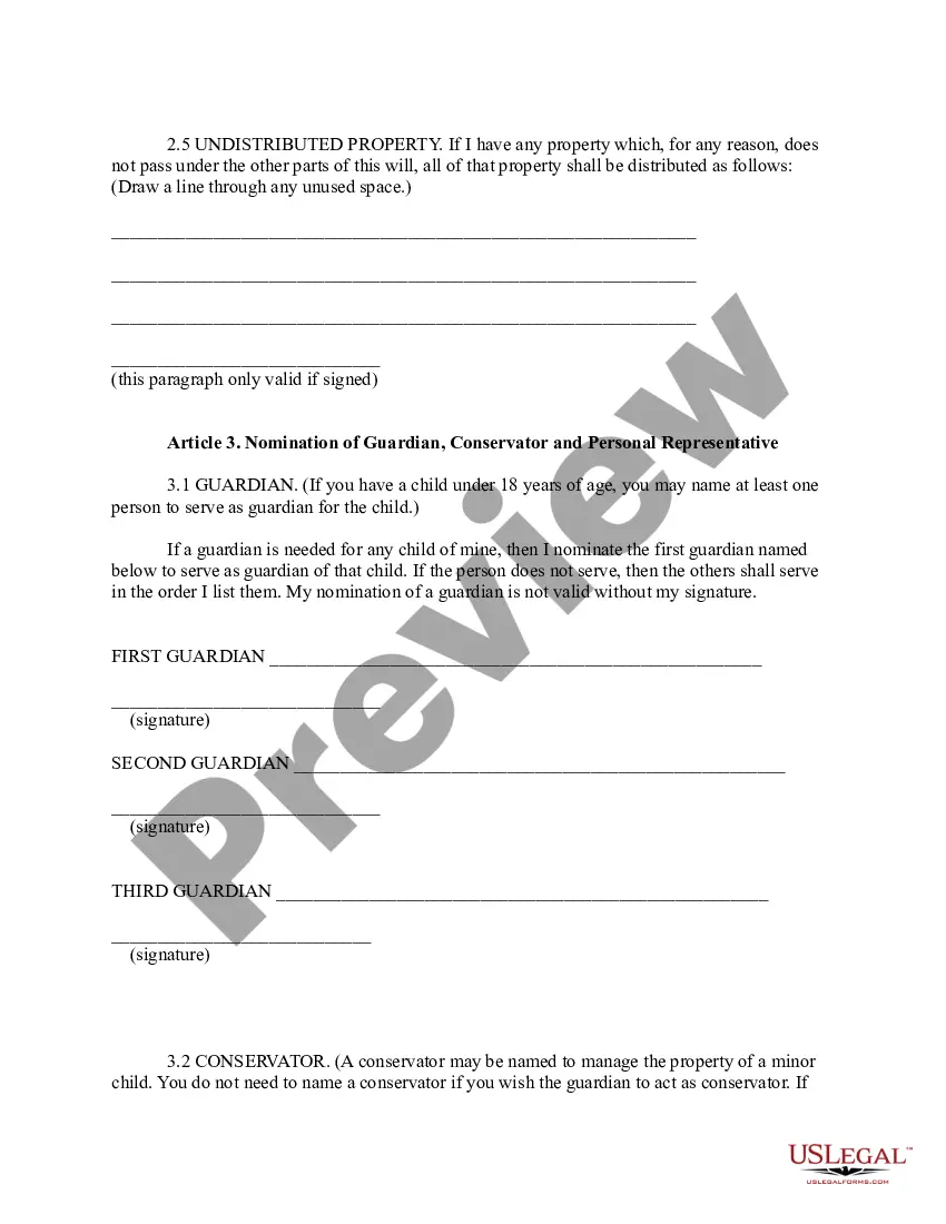 Preview Maine Statutory Will Form