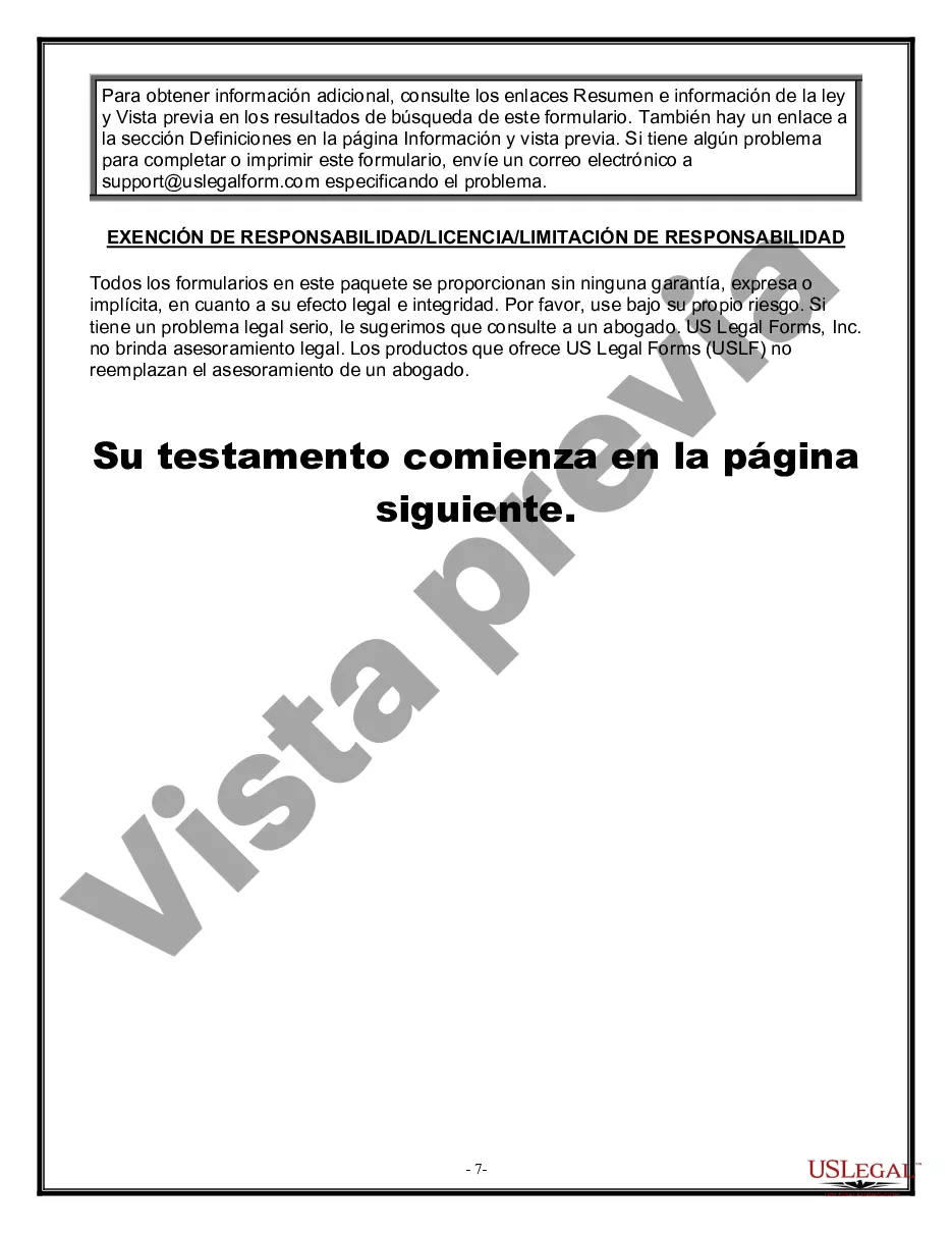 Preview Formulario de última voluntad legal para una viuda o viudo sin hijos