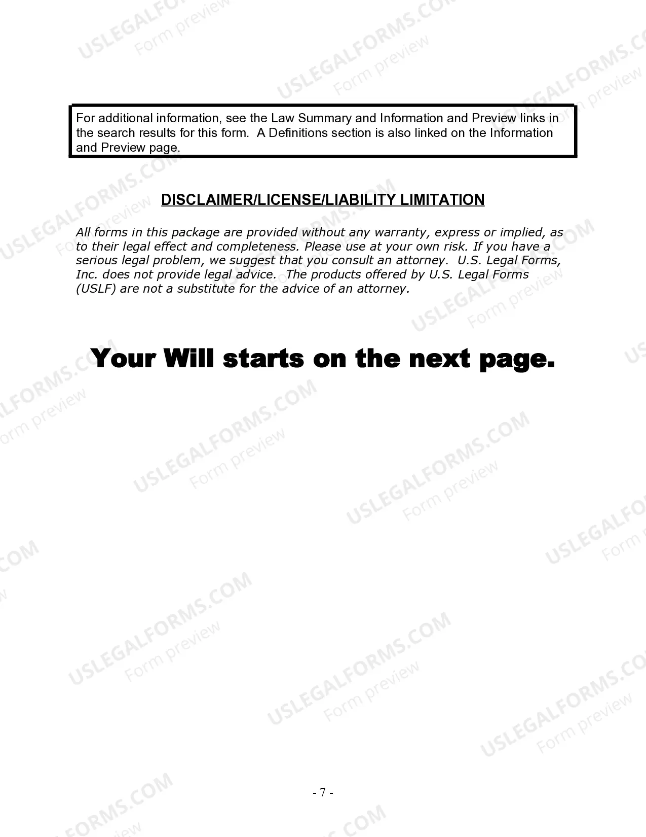 Preview Last Will and Testament for a Widow or Widower with Adult and Minor Children