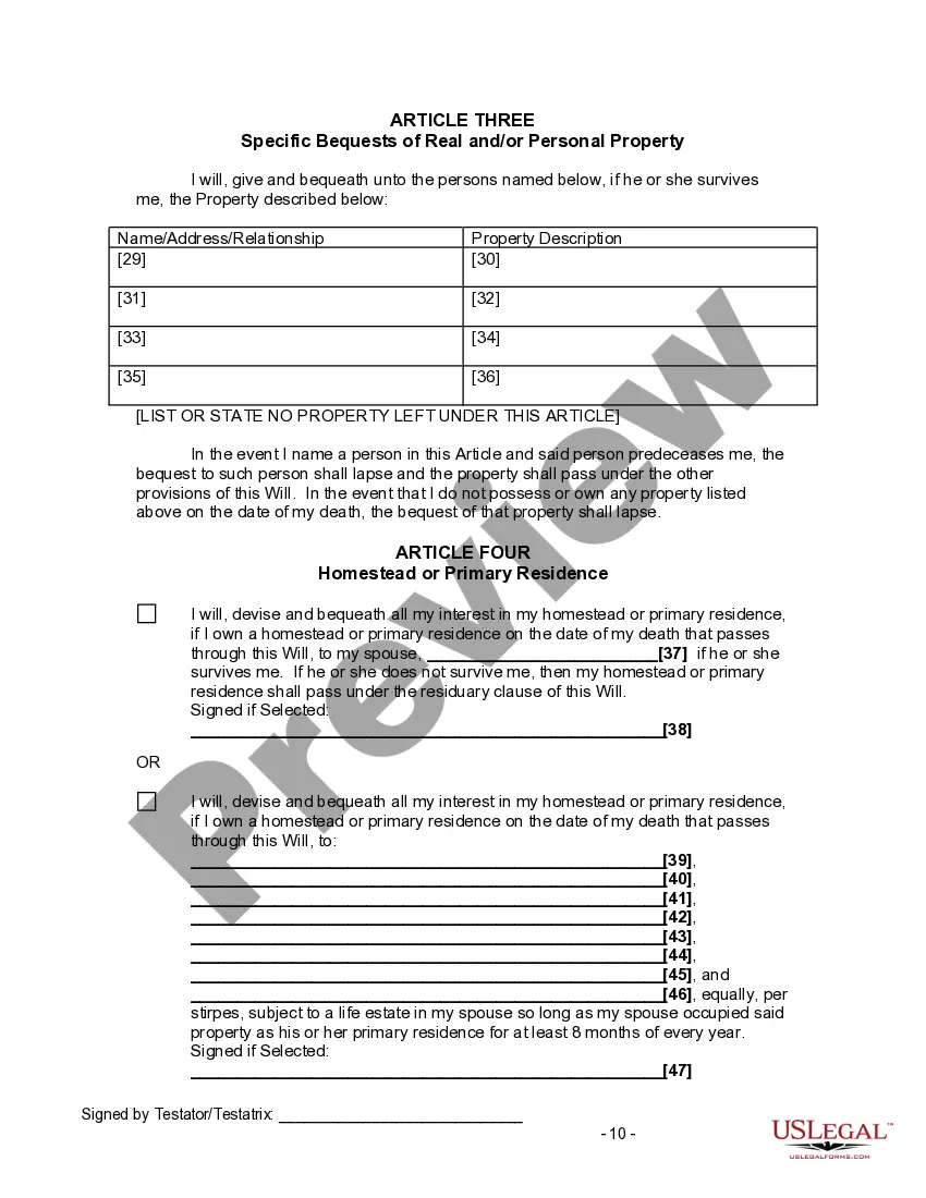 Preview Last Will and Testament for Divorced and Remarried Person with Mine, Yours and Ours Children