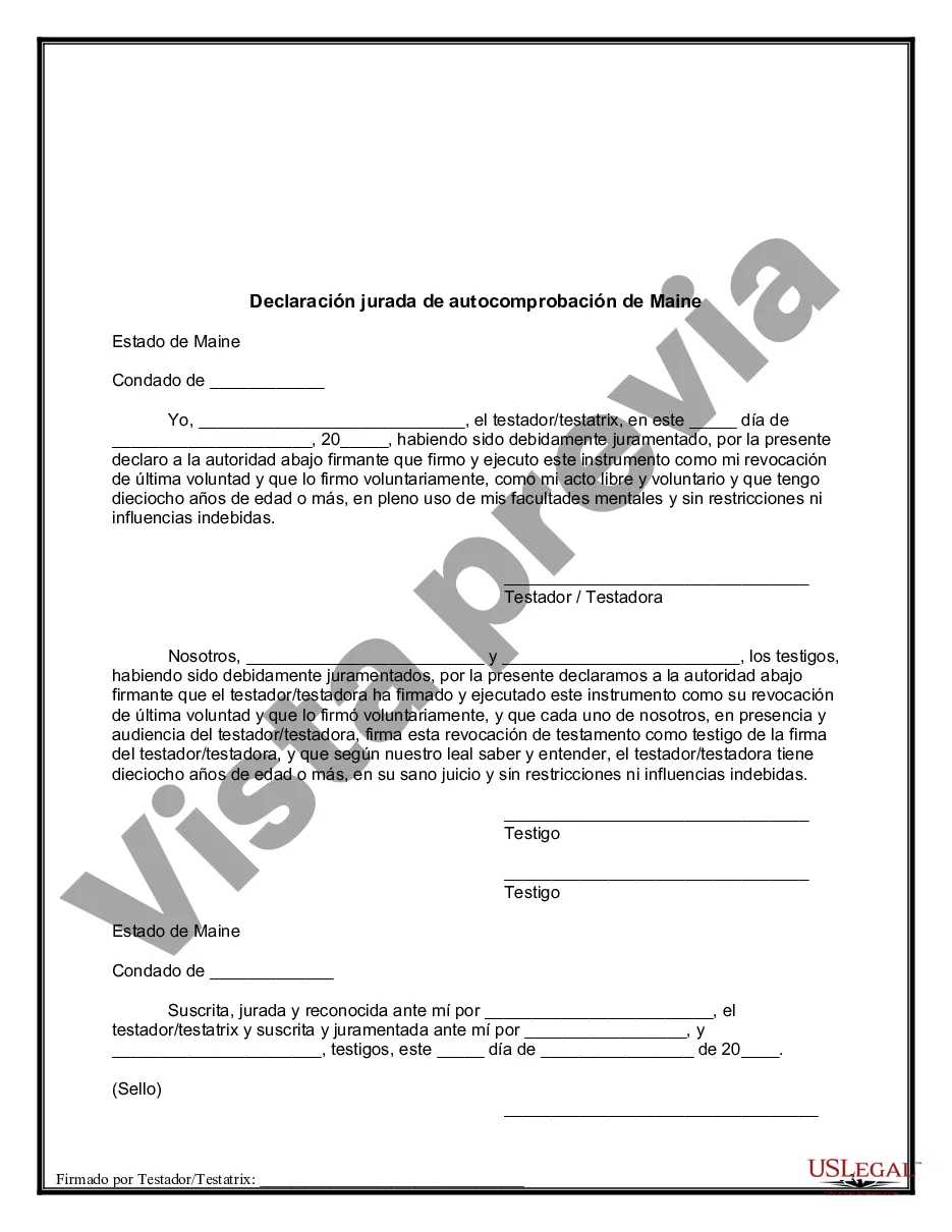 Preview Revocación por escrito del testamento