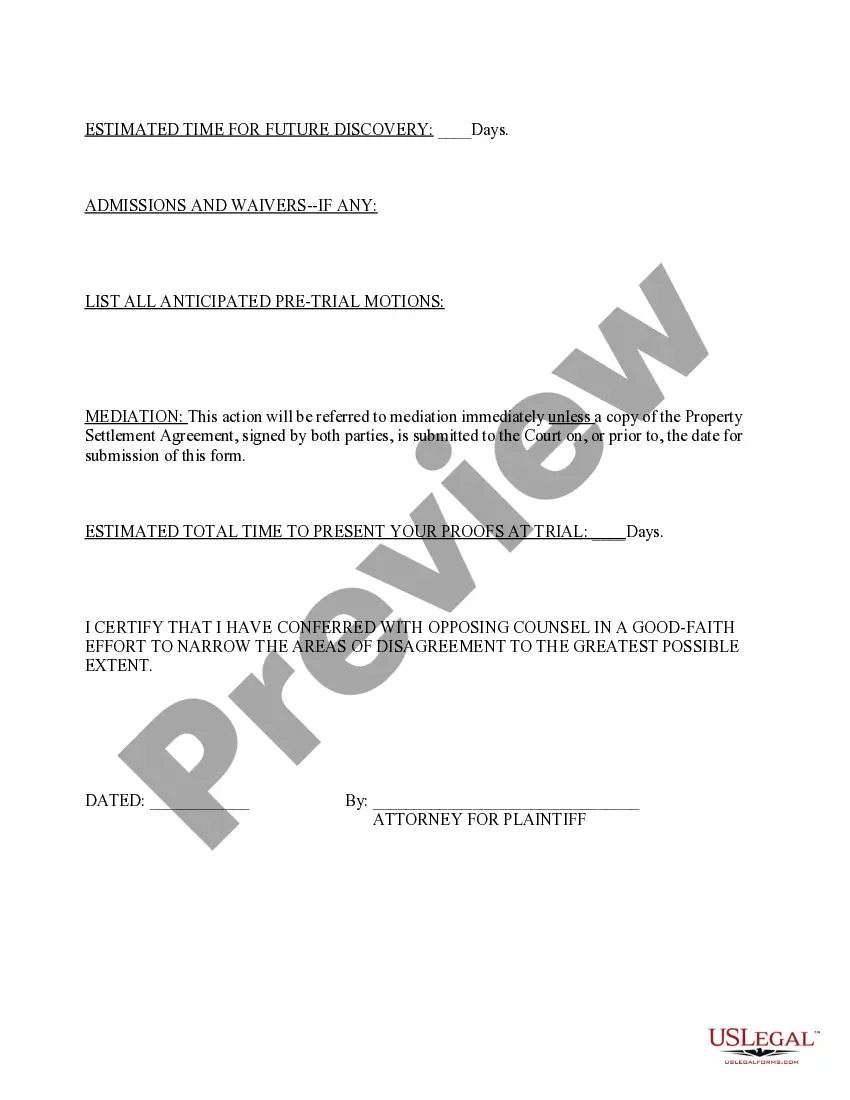 Get Domestic Relations - Pretrial Statements Preview Domestic Relations - Pretrial Statements