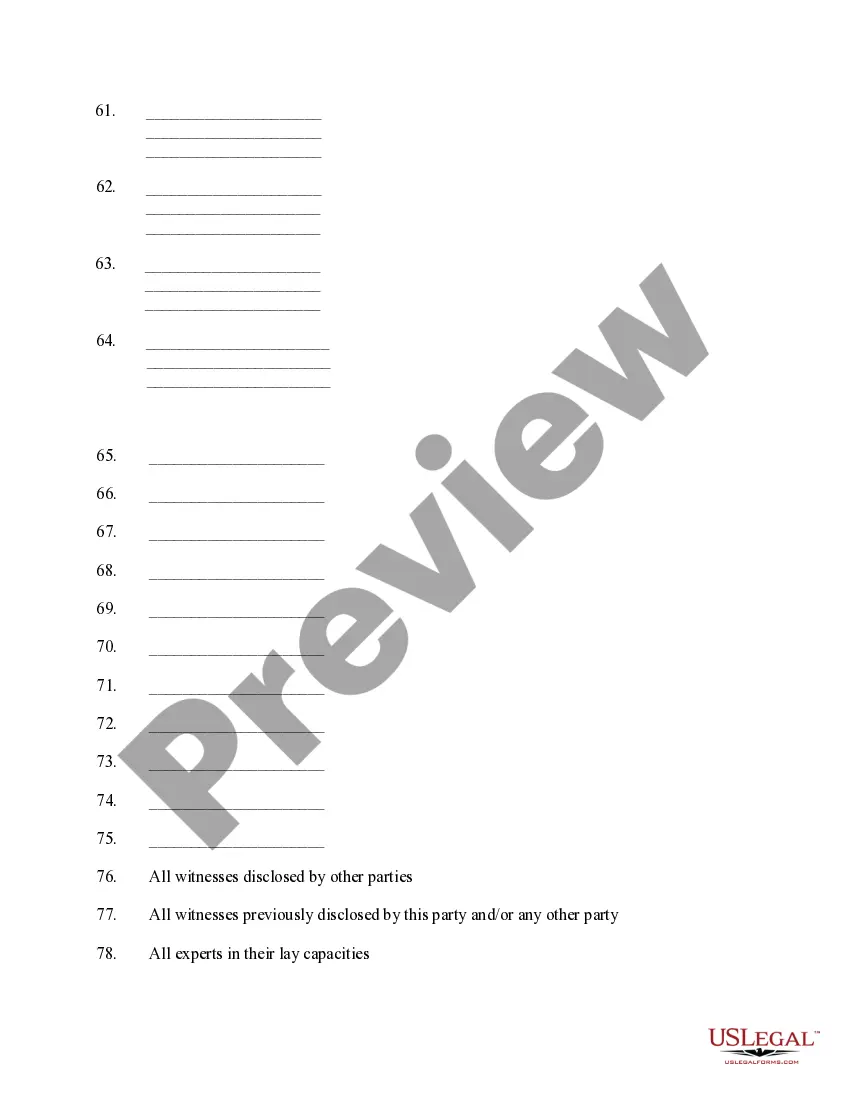 Preview Plaintiff's Witness and Exhibit List