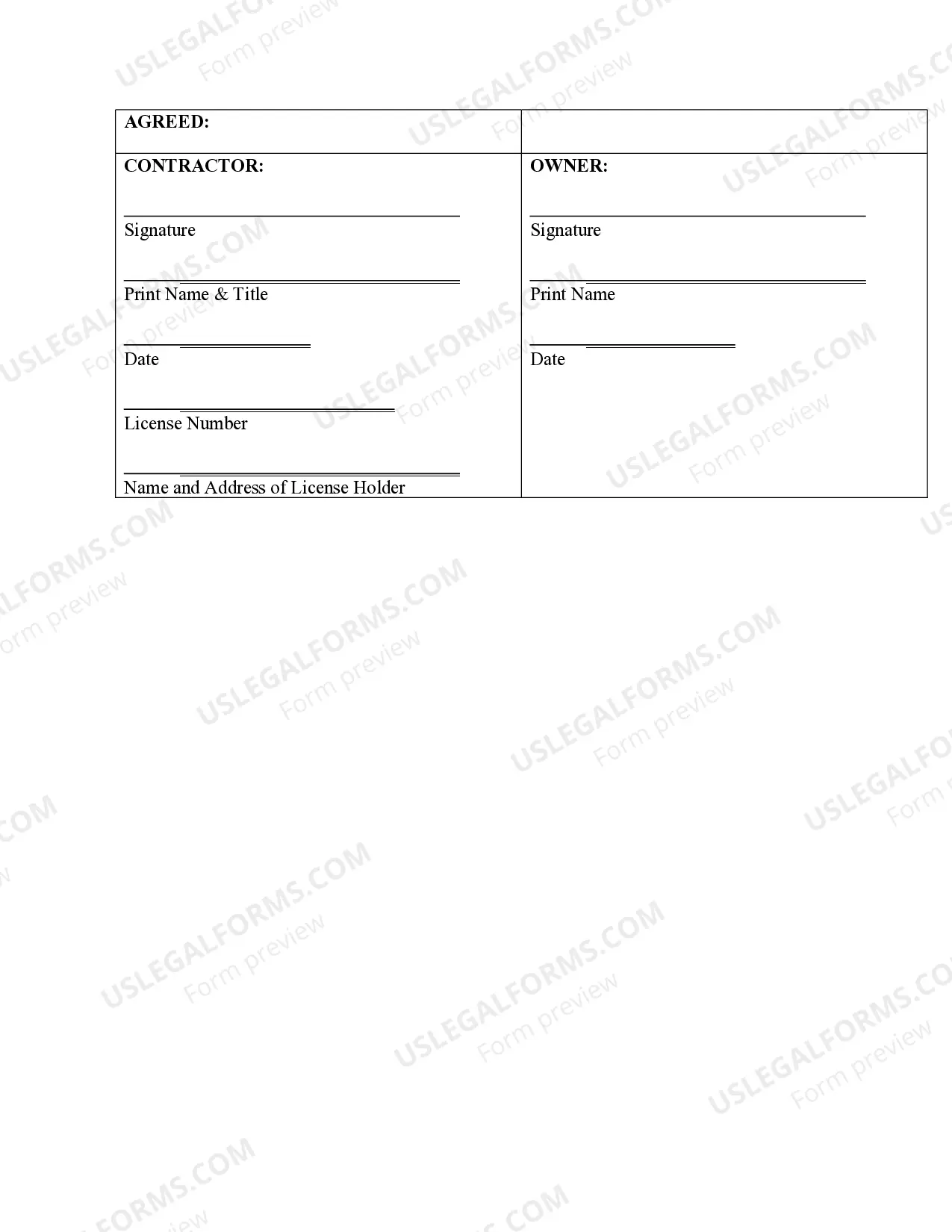 Preview HVAC Contract for Contractor