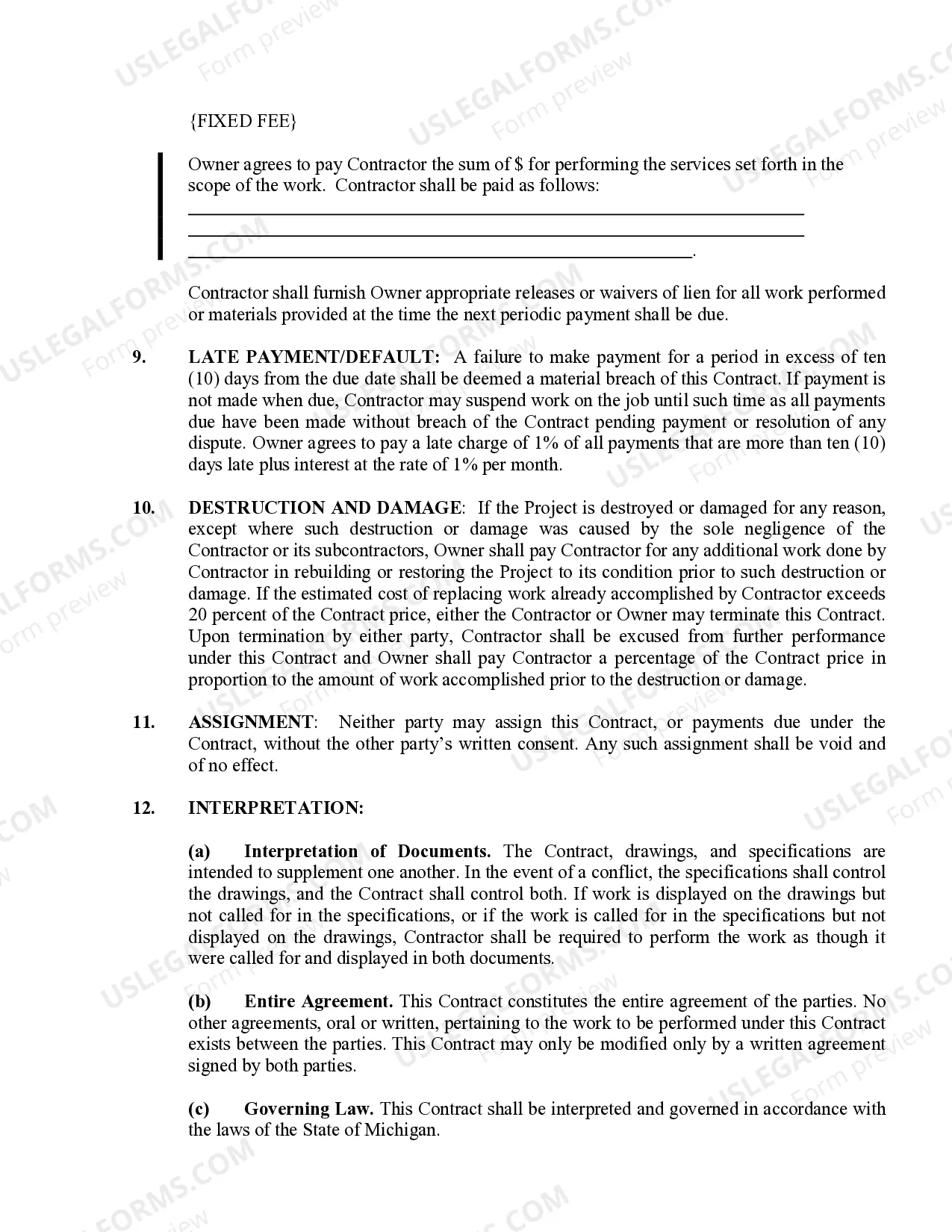 Preview Landscape Contract for Contractor