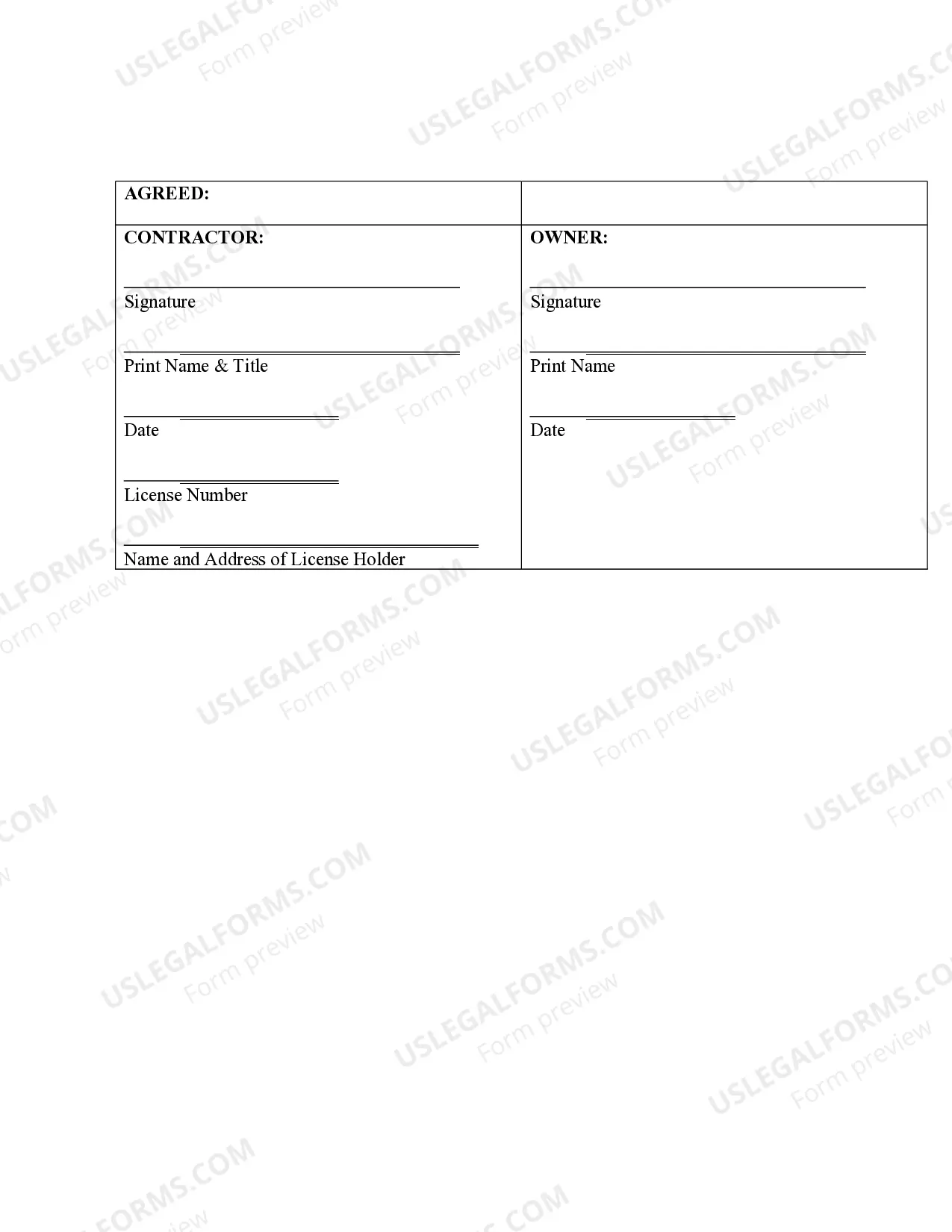 Preview Paving Contract for Contractor