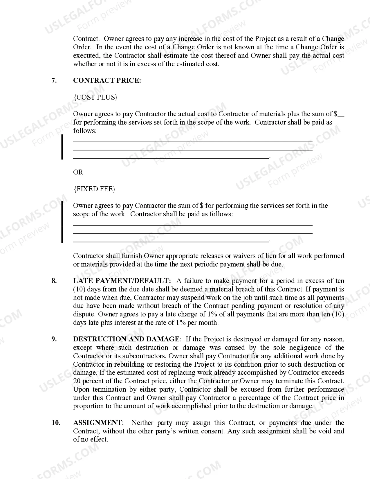 Preview Refrigeration Contract for Contractor