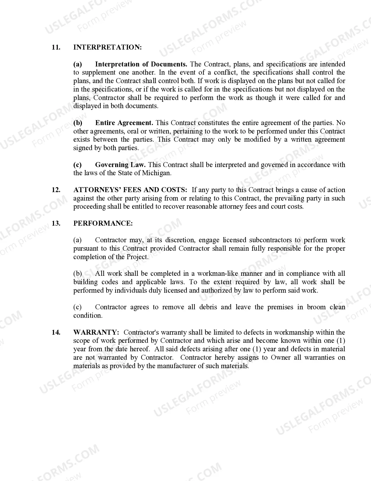 Preview Refrigeration Contract for Contractor