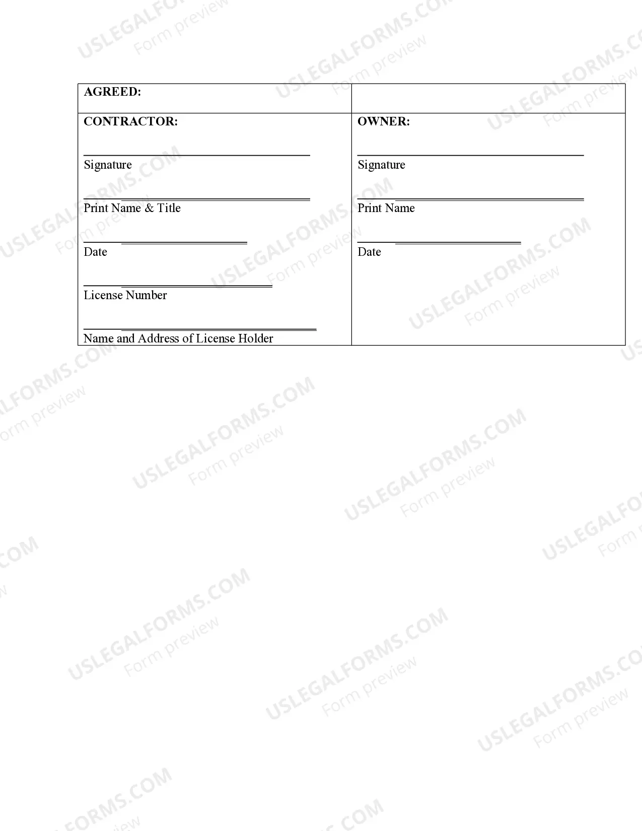 Preview Refrigeration Contract for Contractor