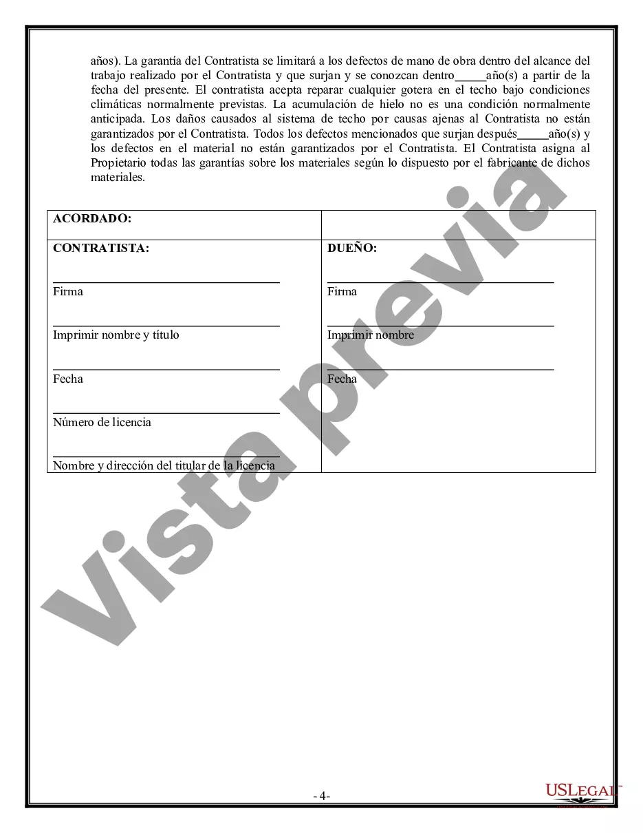 Preview Contrato de techado para contratista